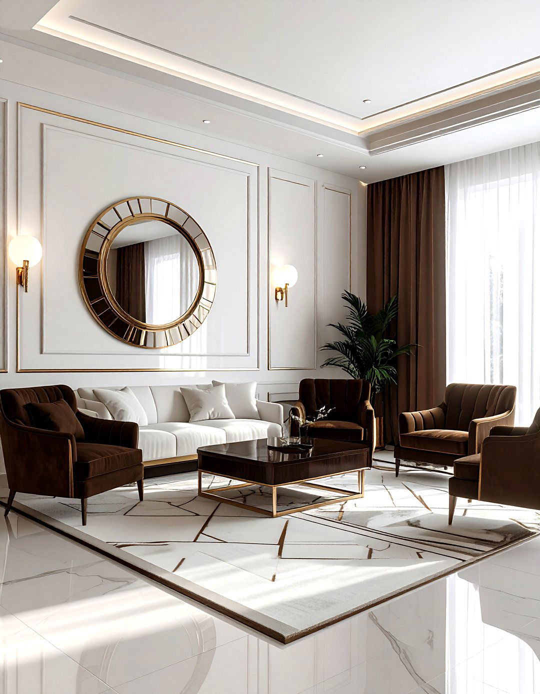 Art deco brown and white living room - 30 brown and white living room ideas