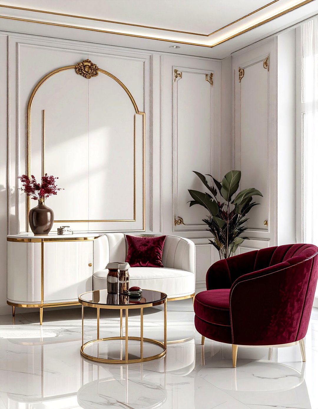 Art deco burgundy and white - 30 burgundy and white living room ideas