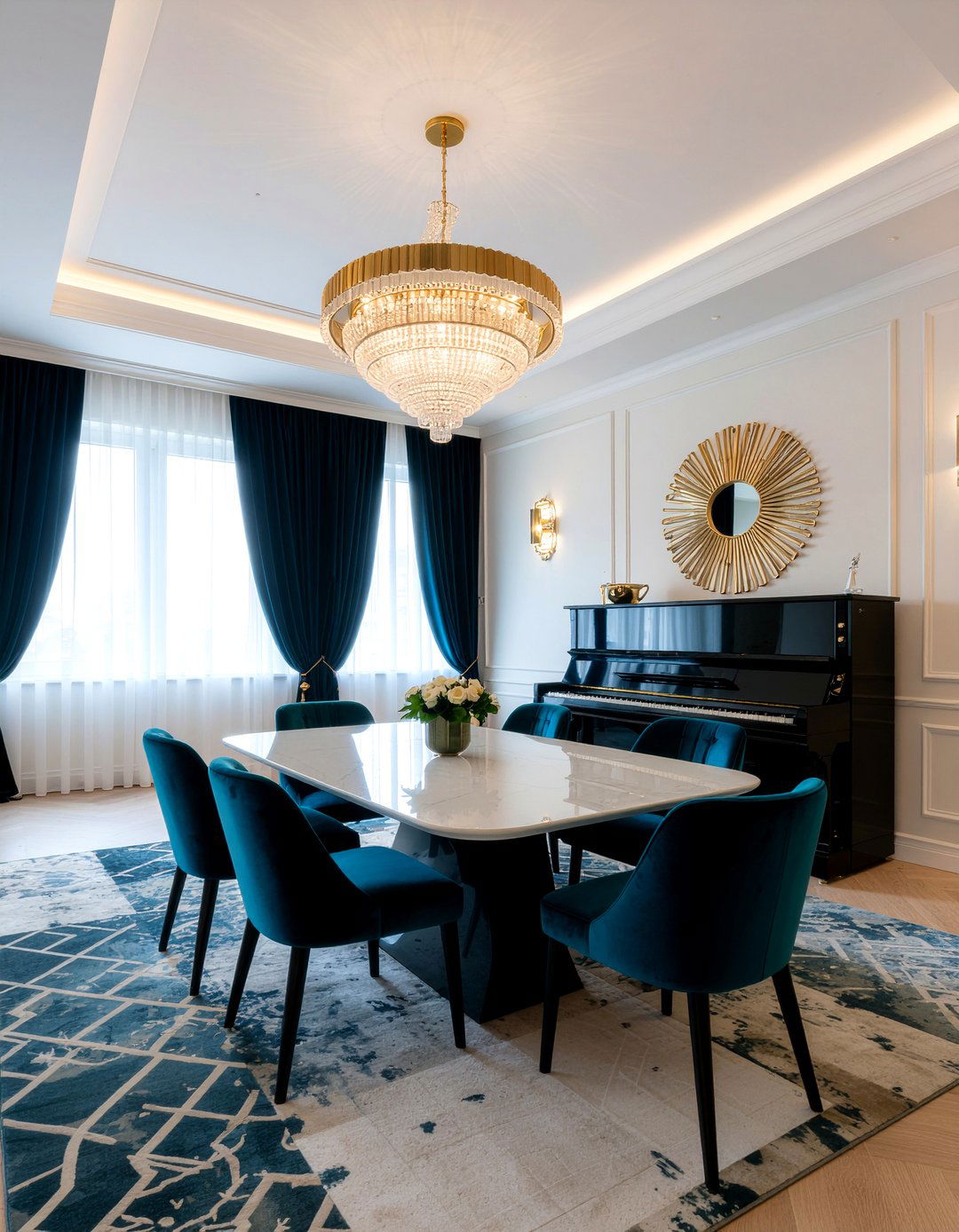 Art deco dining room music room - 30 dining room music room combo ideas