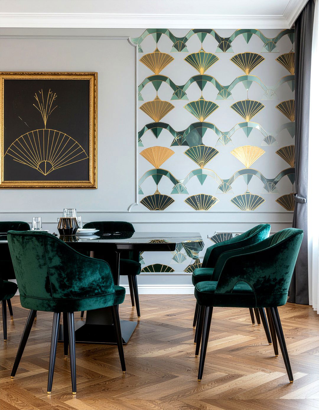 Art deco dining room wallpaper - 30 geometric wallpaper dining room ideas