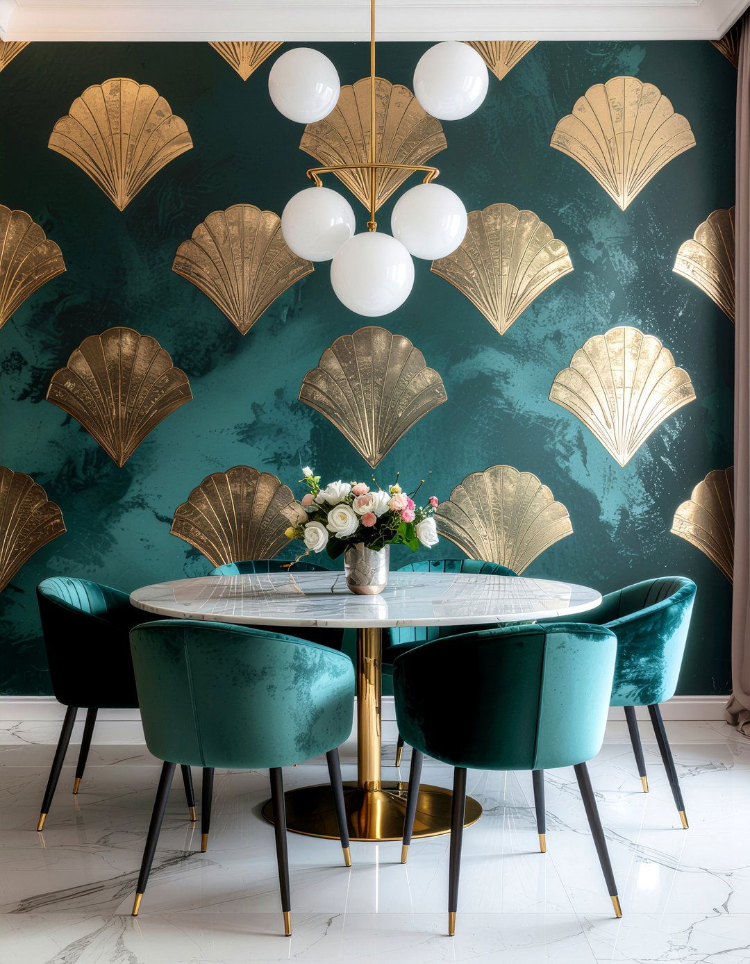 Art deco dining room wallpaper - 30 dining room wallpaper accent ideas