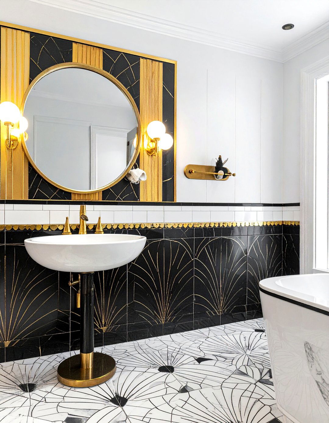 Art deco encaustic tile bathroom - 30 encaustic tile bathroom ideas