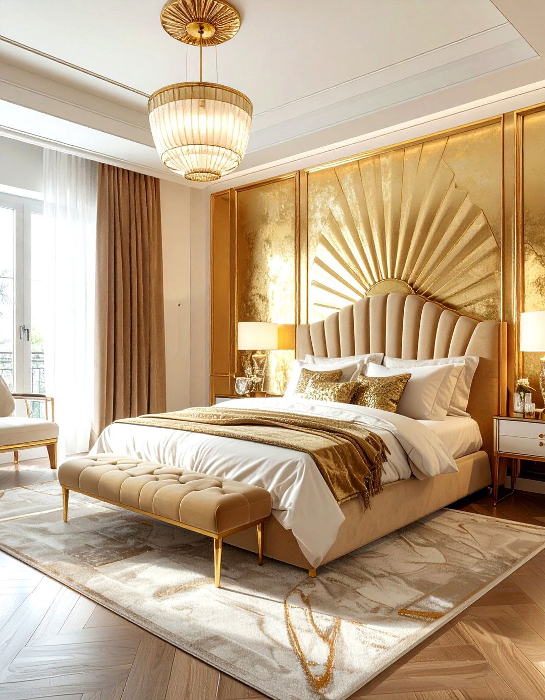 Art deco gold bedroom - 30 gold bedroom ideas