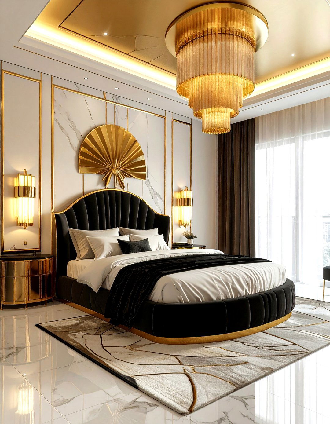 Art deco gold bedroom - 30 gold bedroom decor ideas
