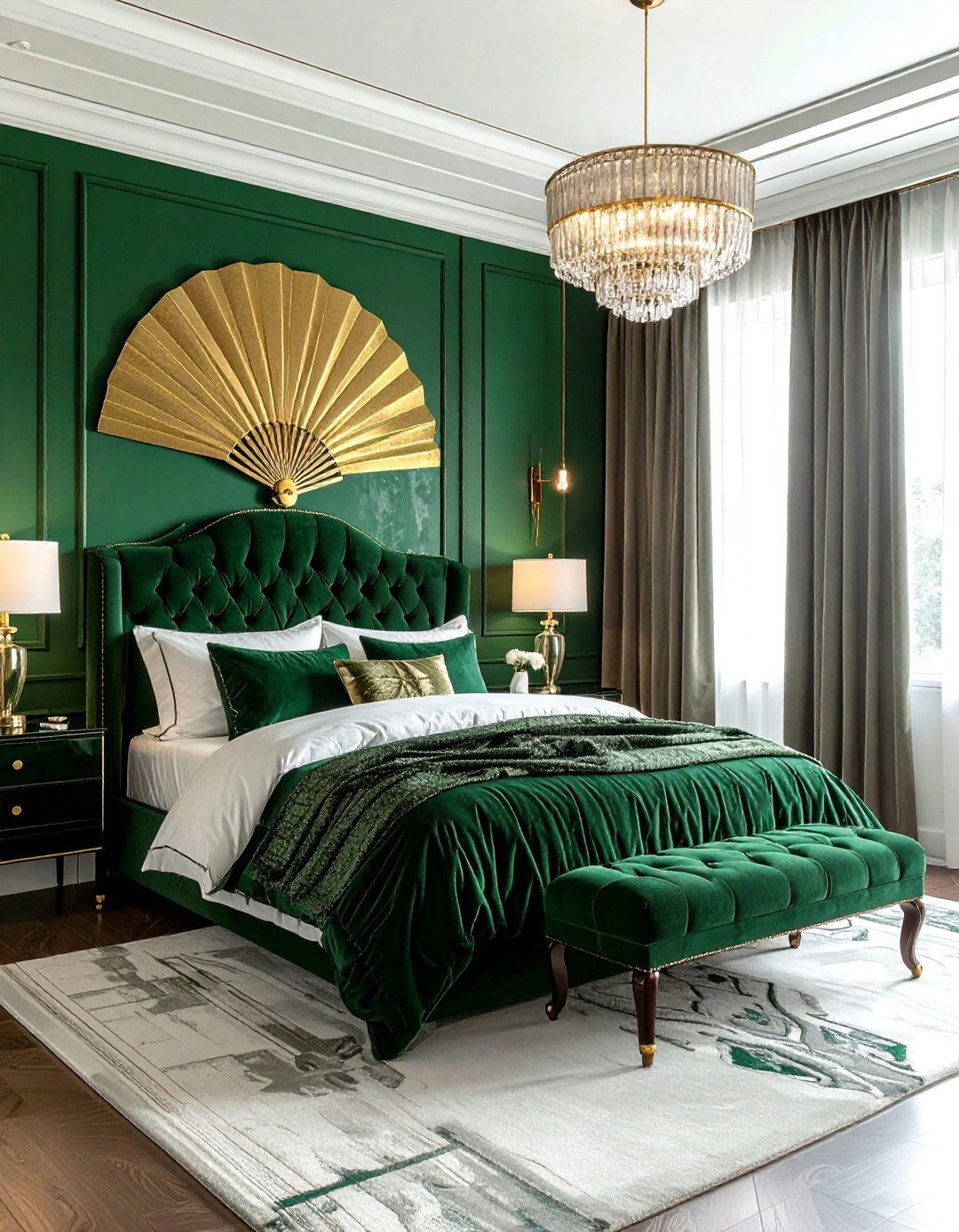 Art deco green bedroom - 30 green bedroom decor ideas