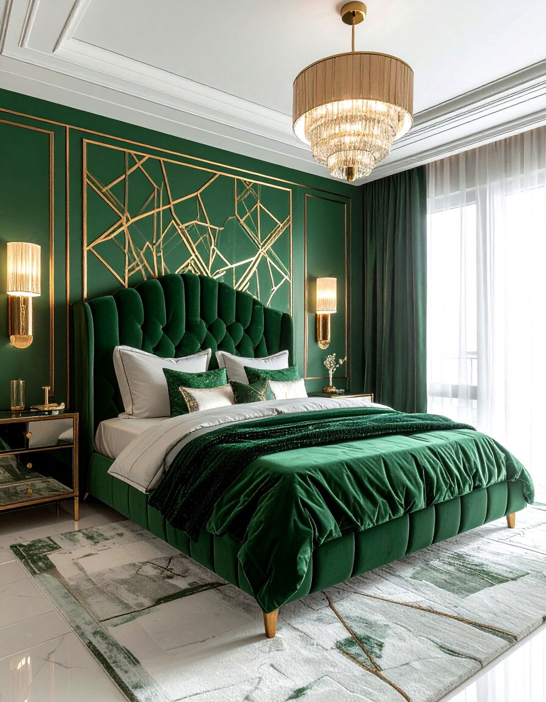 Art deco green bedroom - 30 cool green bedroom ideas