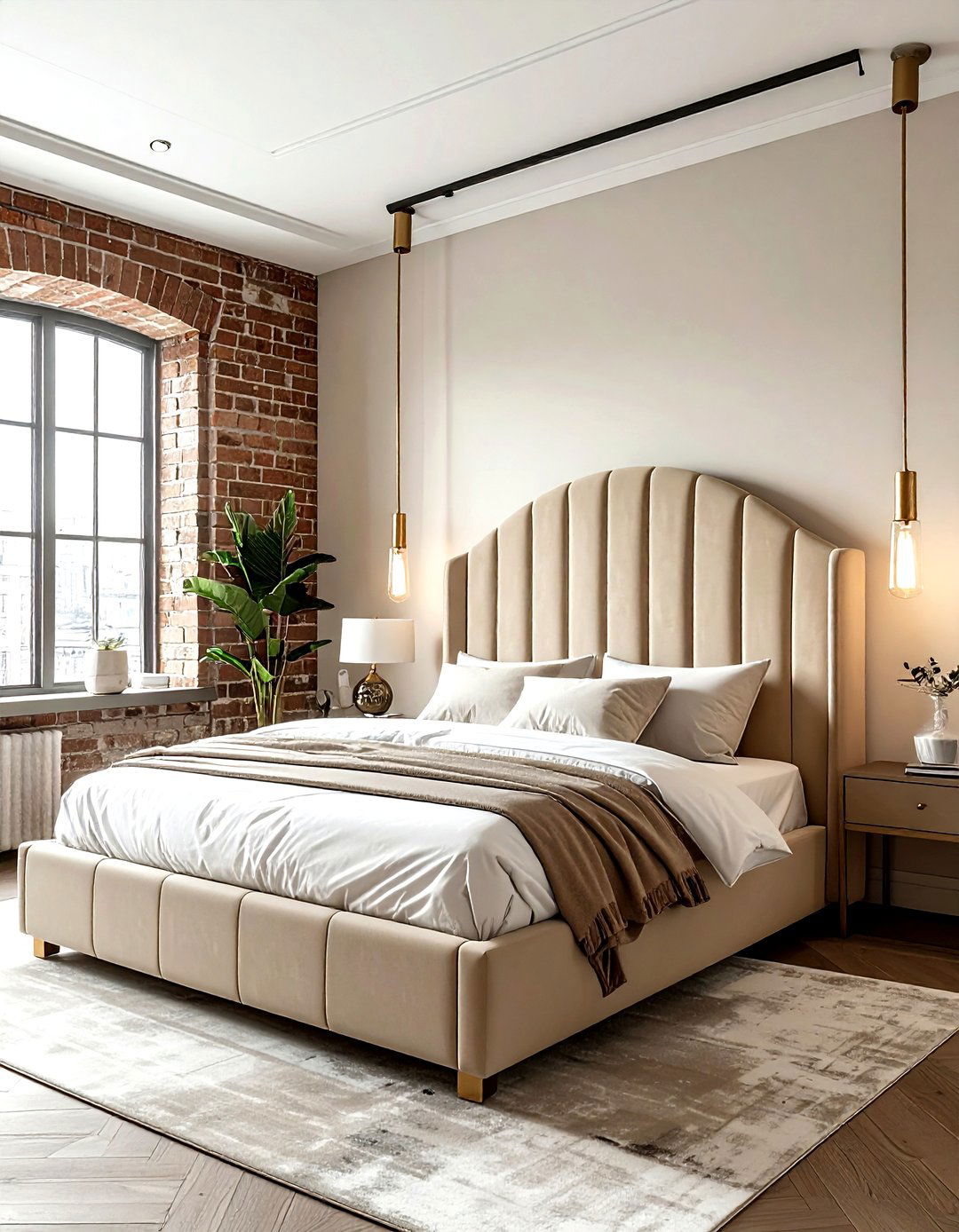 Art deco industrial beige bedroom - 30 industrial beige bedroom ideas