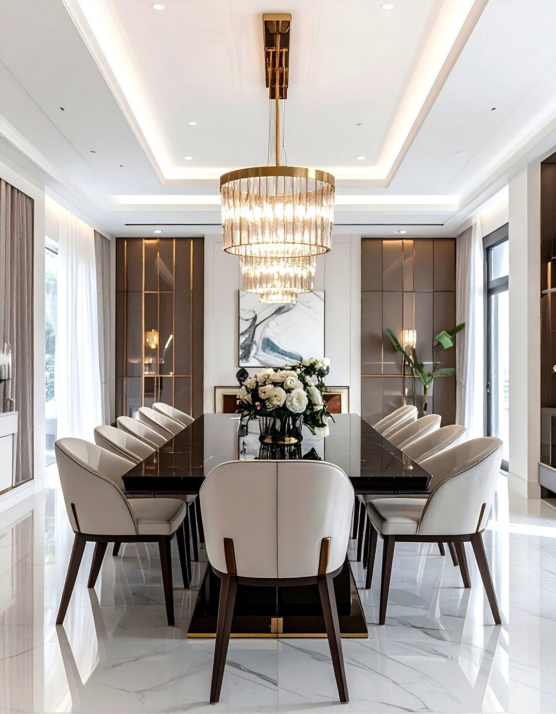 Art deco linear chandelier - 30 linear chandelier dining room ideas