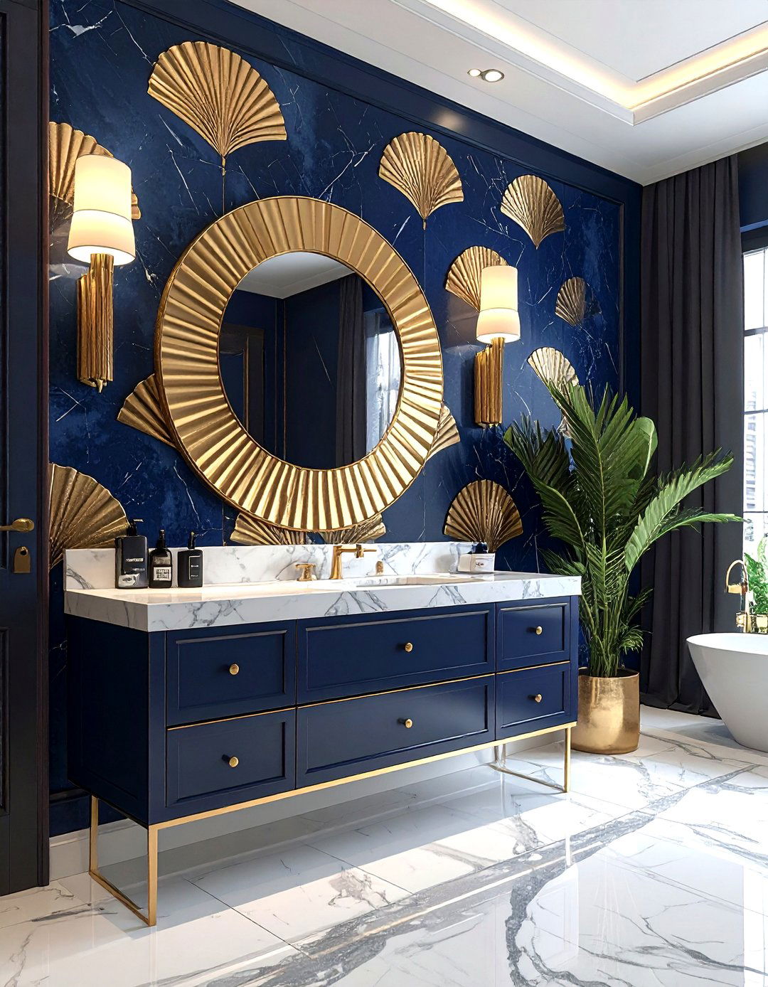 Art deco style wallpaper - 30 powder room wallpaper ideas