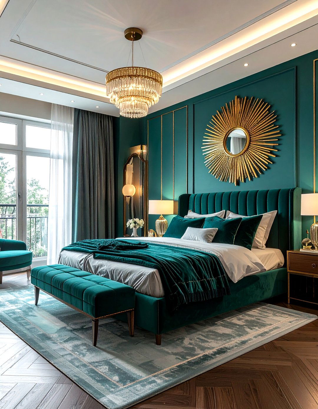 Art deco teal bedroom - 30 cool teal bedroom ideas