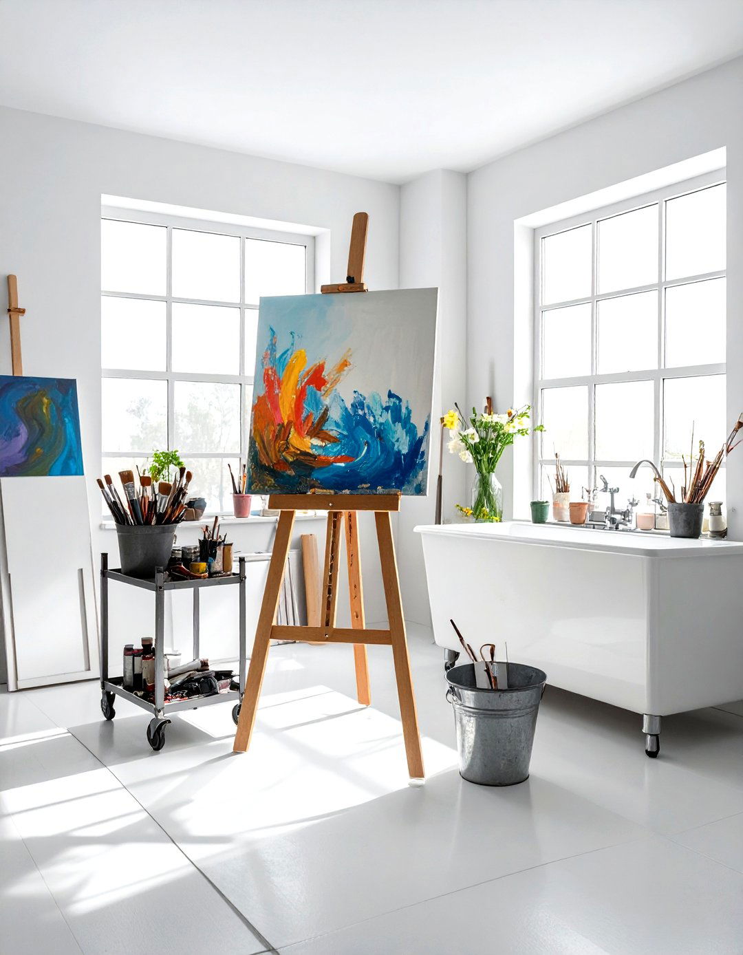 Art studio easel - 30 bonus room decor ideas