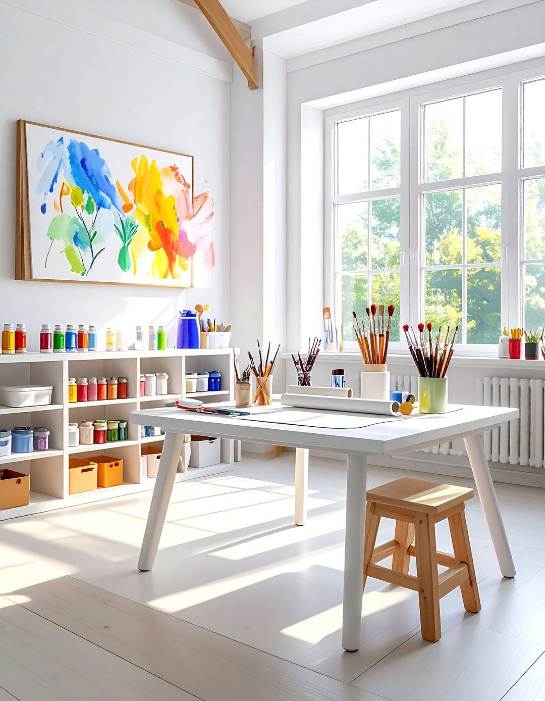 Art supply station - 30 playroom storage ideas