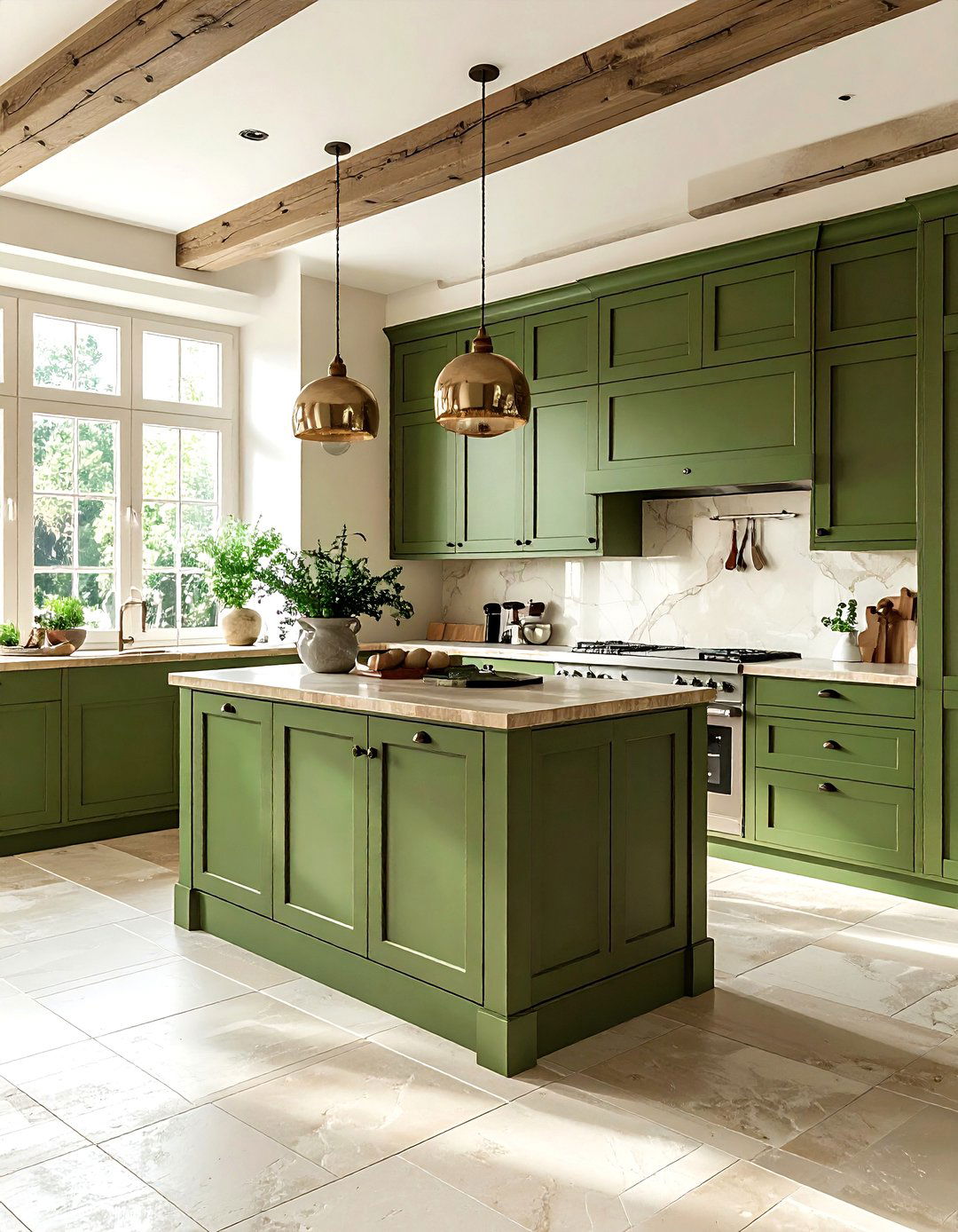 Artichoke green cabinetry - 30 green decor ideas