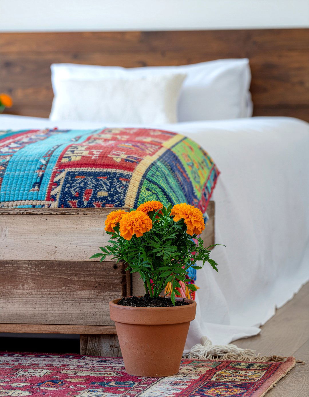 Artificial Marigold Stem - 30 bedroom faux flowers