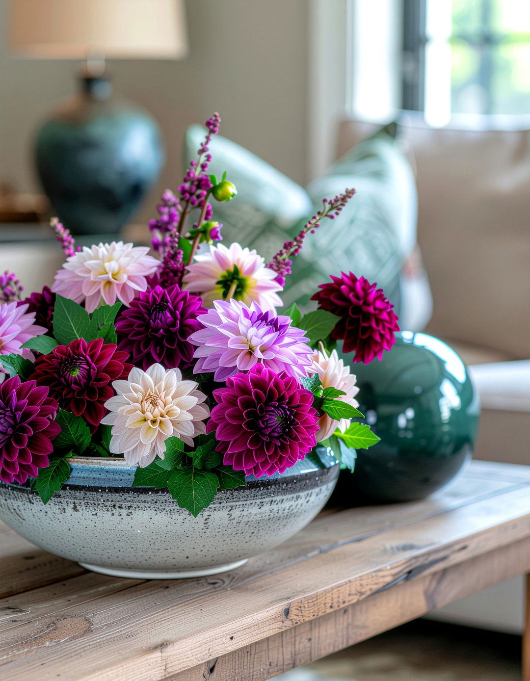 Artificial dahlia centerpiece - 30 faux flower ideas