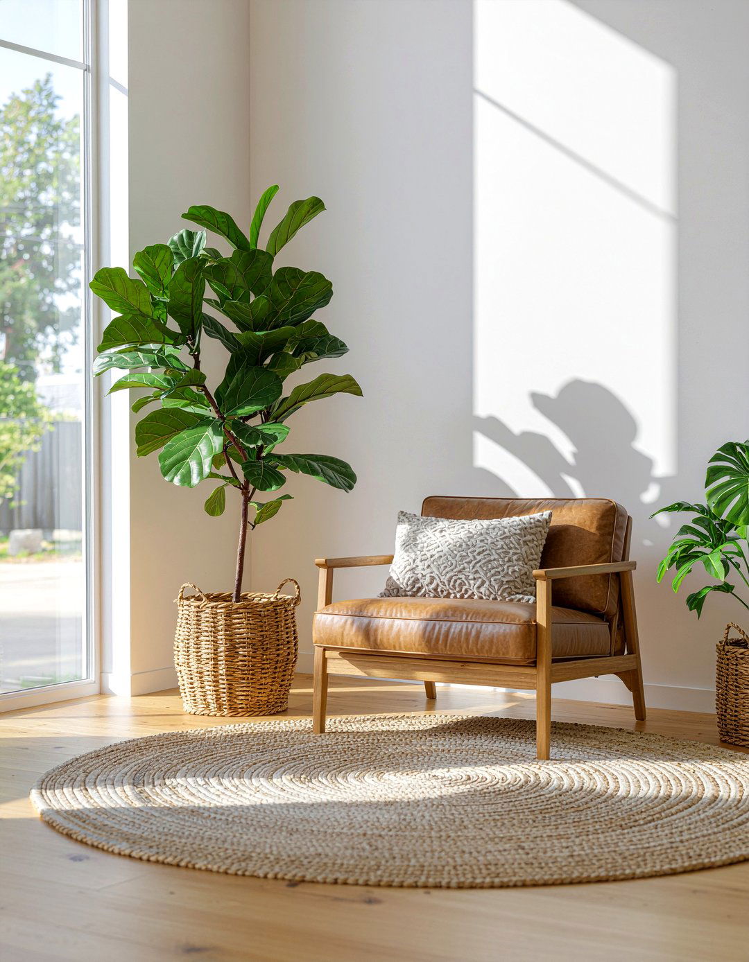 Artificial floor plants - 30 removable living room ideas