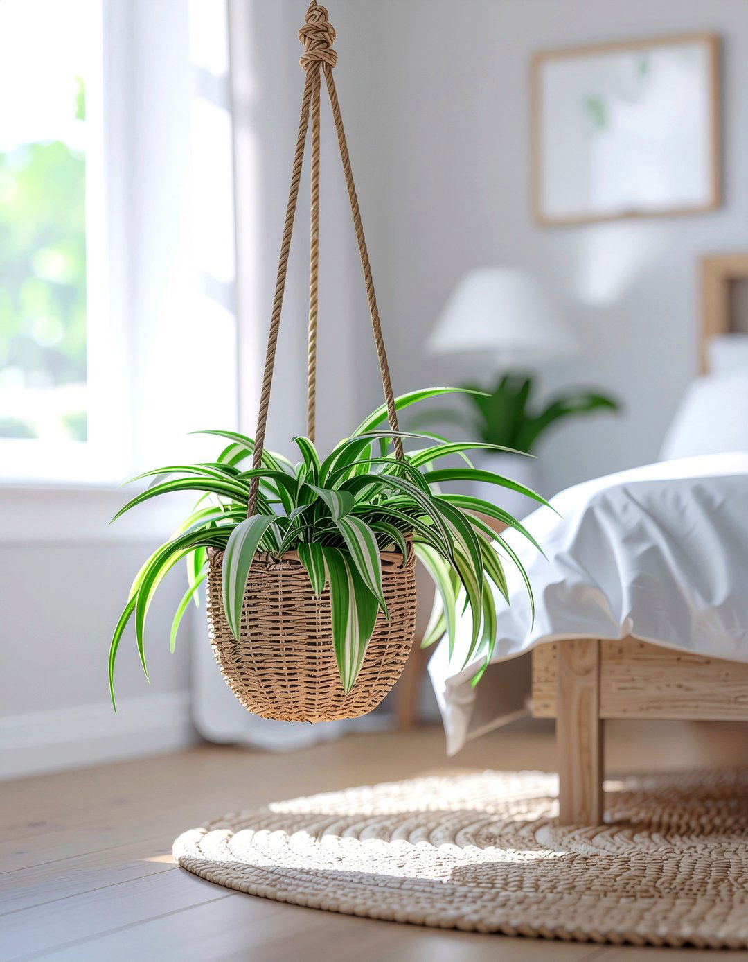 Artificial hanging spider plant - 30 faux plant ideas