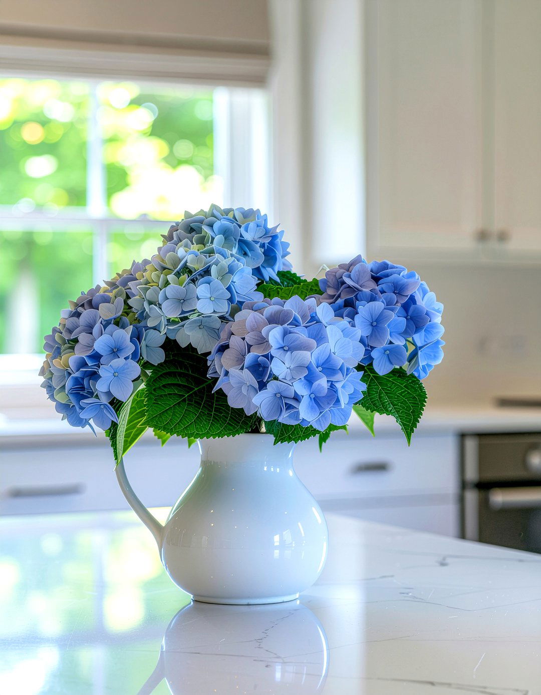 Artificial hydrangea vase - 30 faux plant ideas