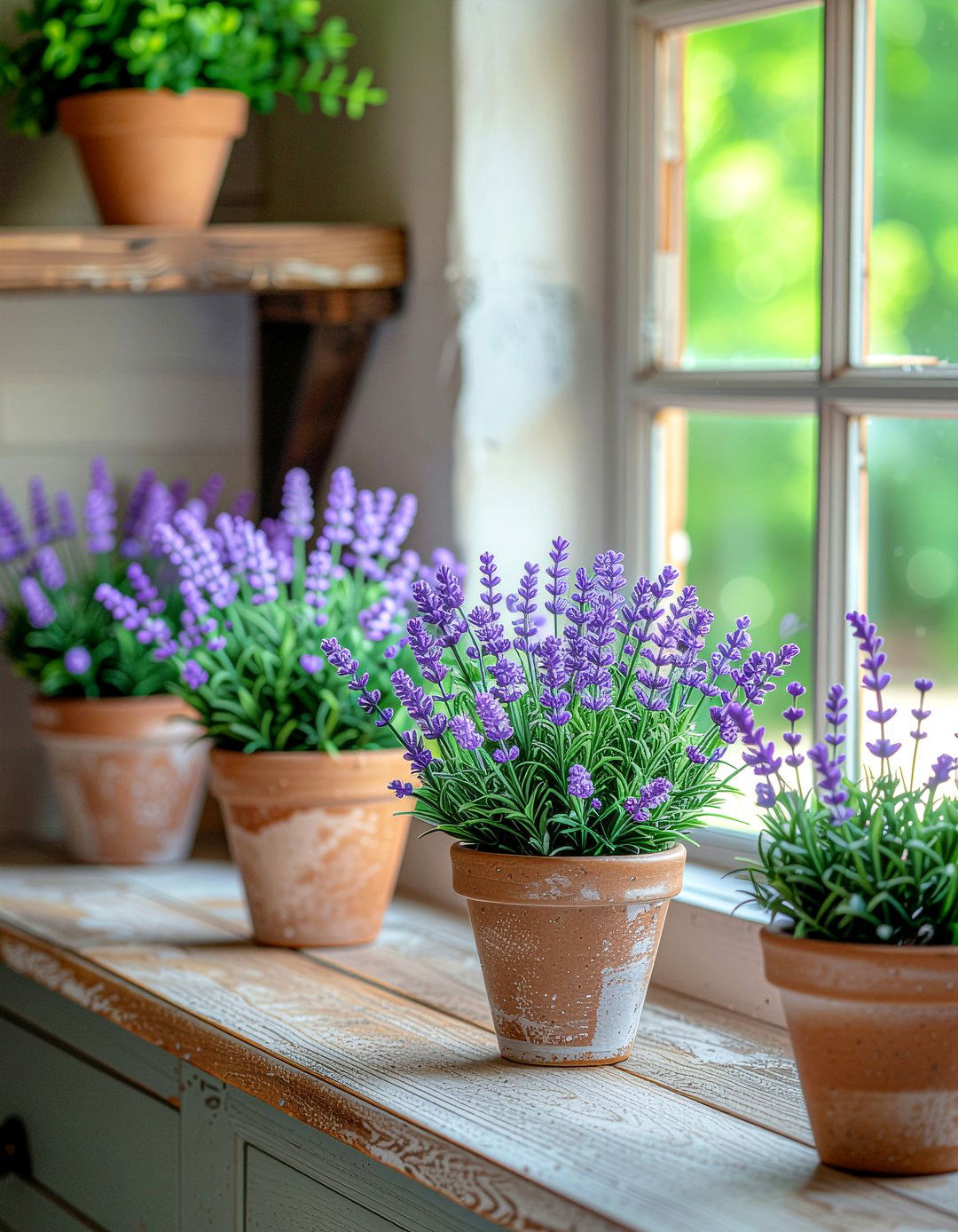 Artificial lavender kitchen decor - 30 faux flower ideas