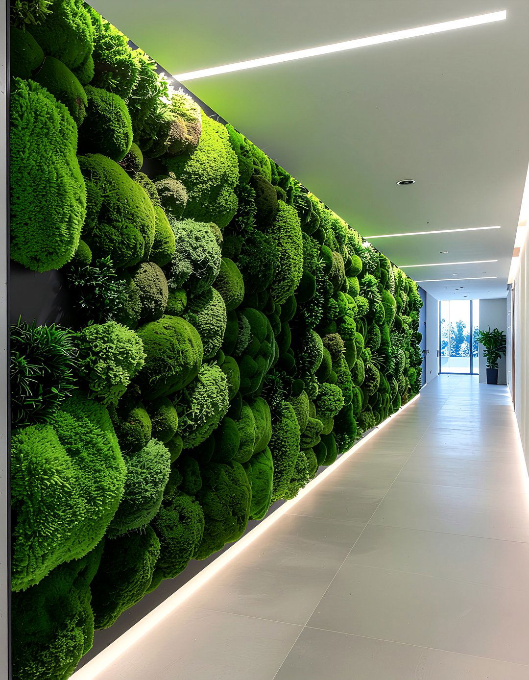 Artificial moss wall - 30 faux plant ideas