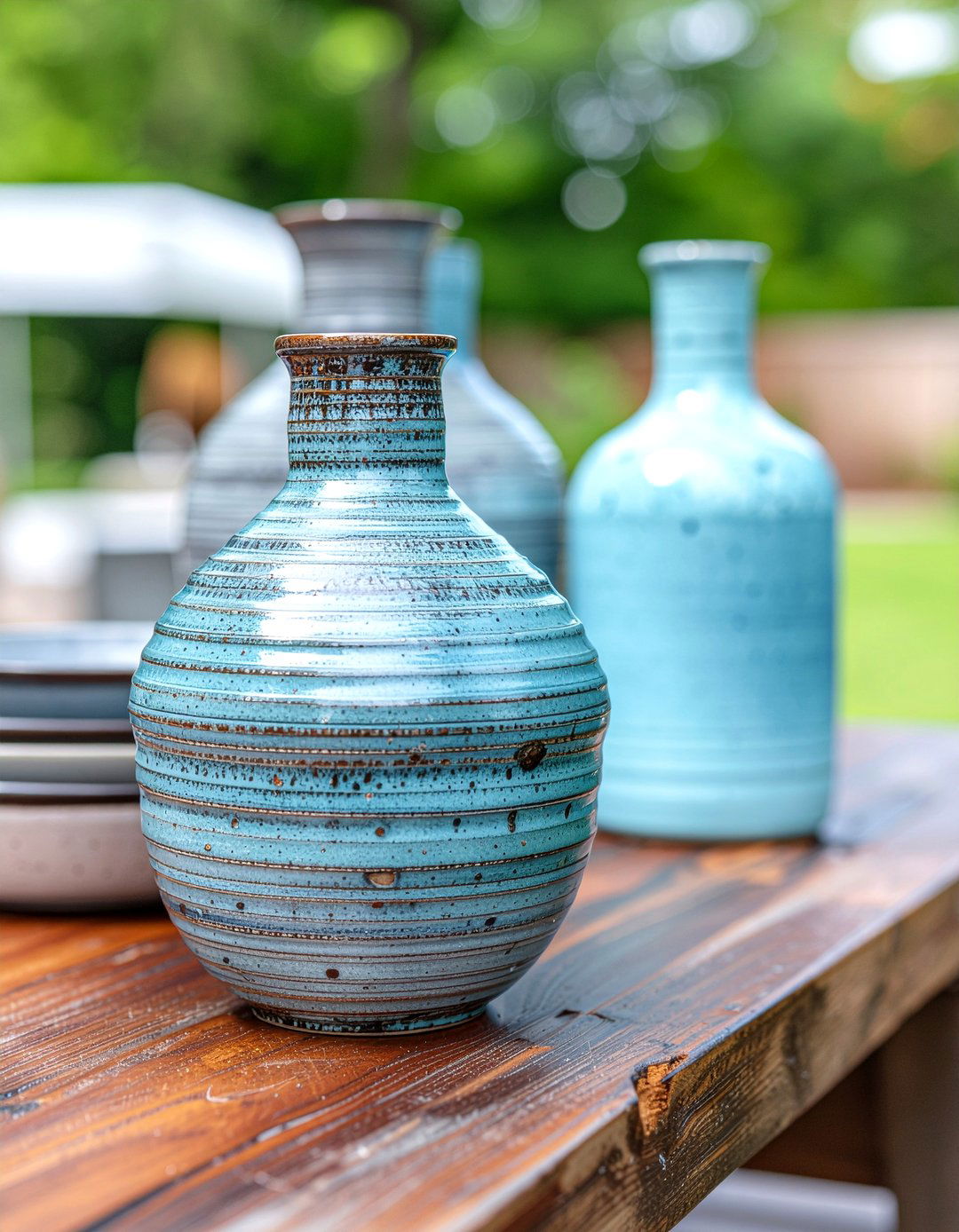 Artisan Pottery Set - 30 centerpiece dining room ideas