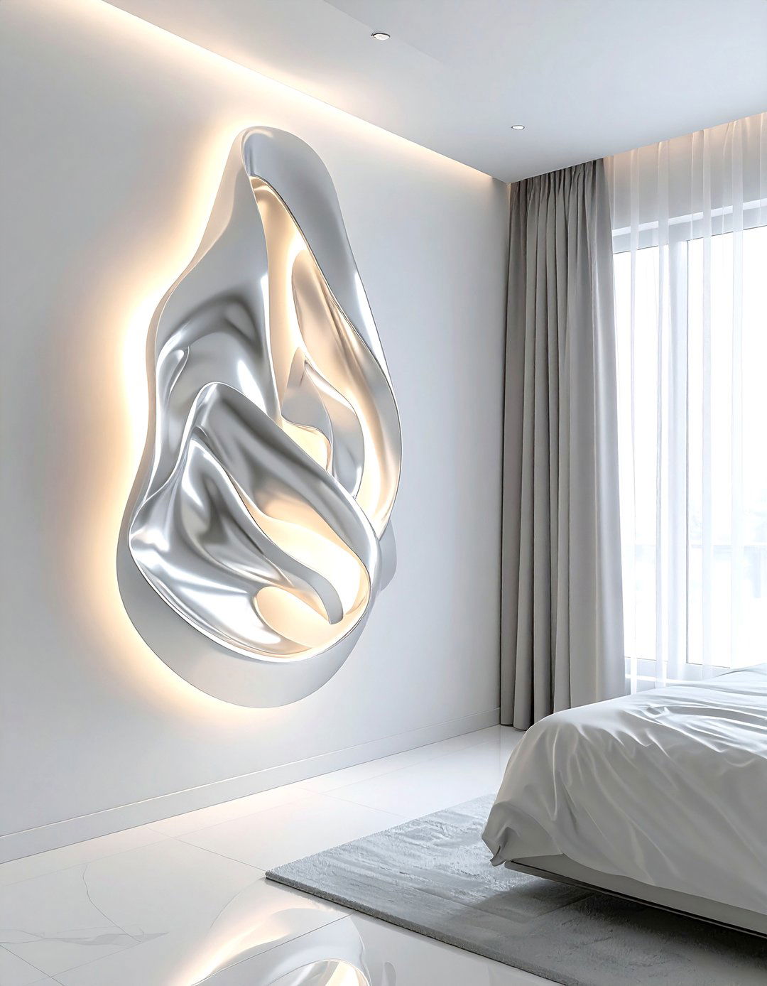 Artistic Sculptural Wall Lamp - 30 bedroom sconce ideas