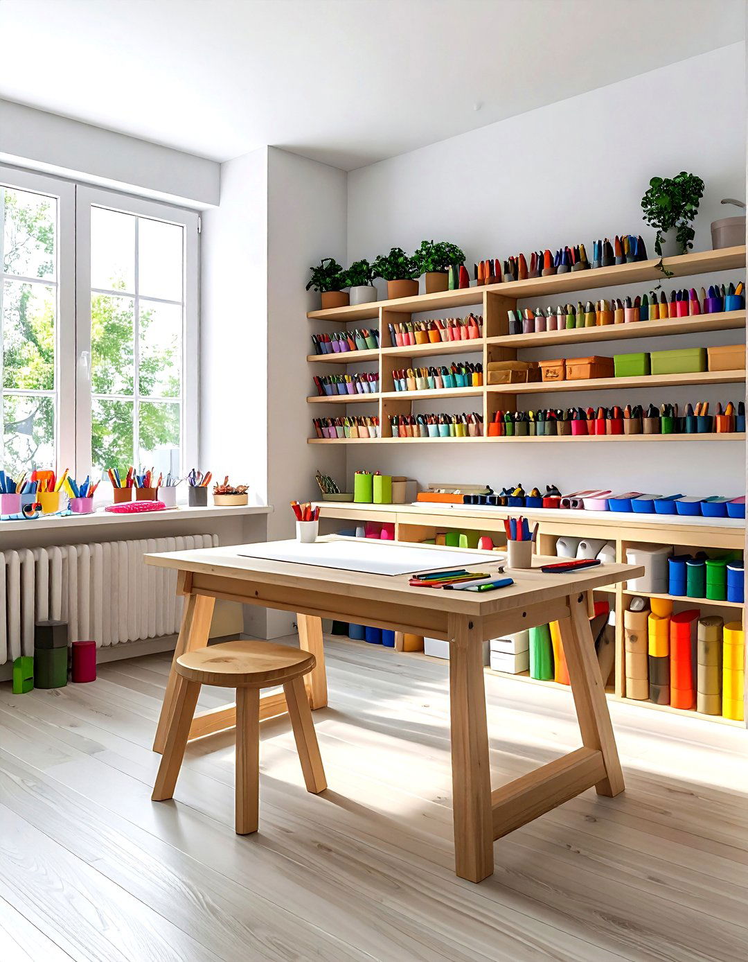 Arts And Crafts Station - 30 playroom organization ideas