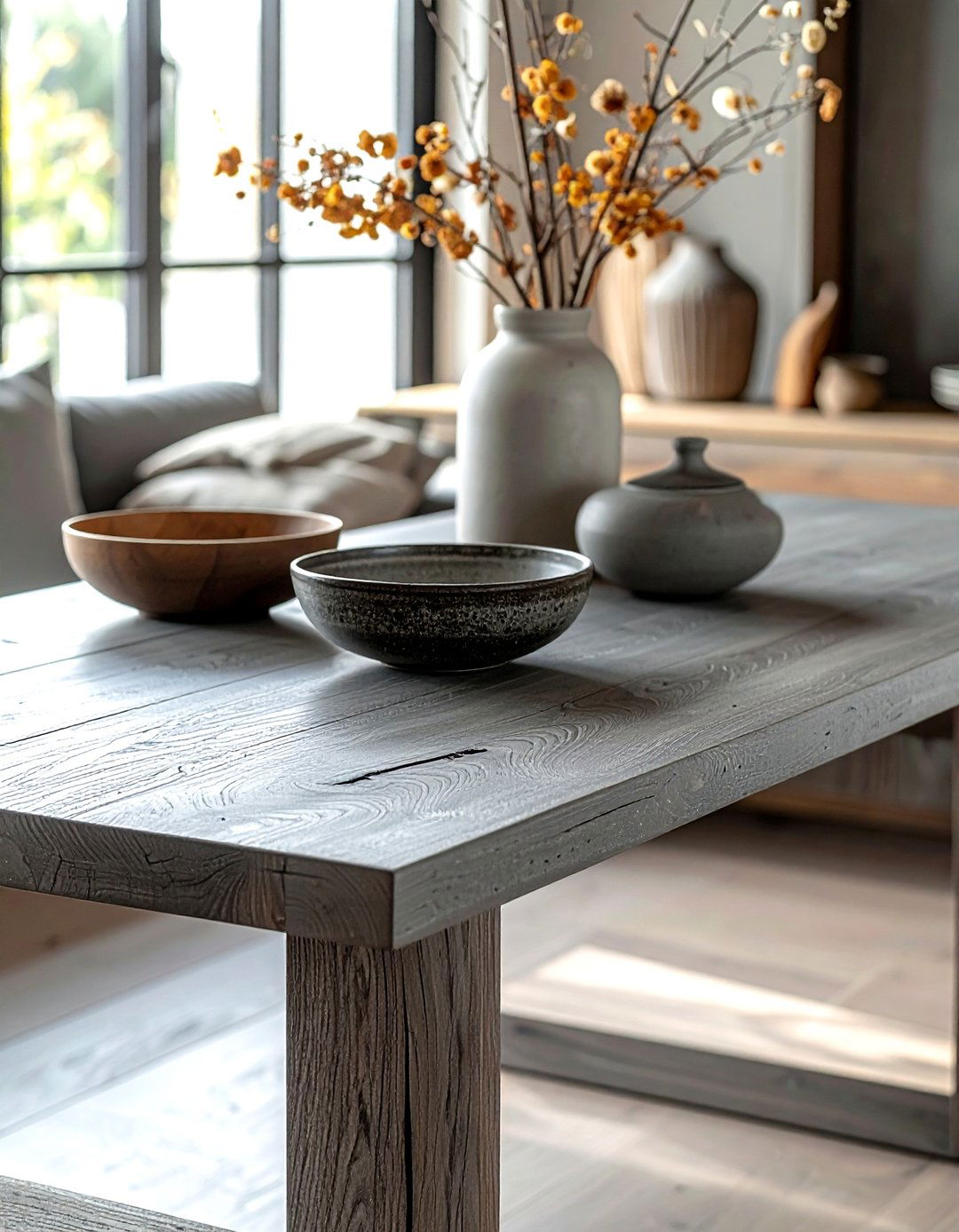 Ash Gray Oak Table - 30 gray dining room furniture ideas