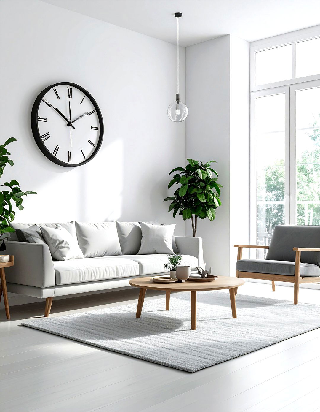 Ash Wood Wall Clock - 30 gray living room accessories ideas