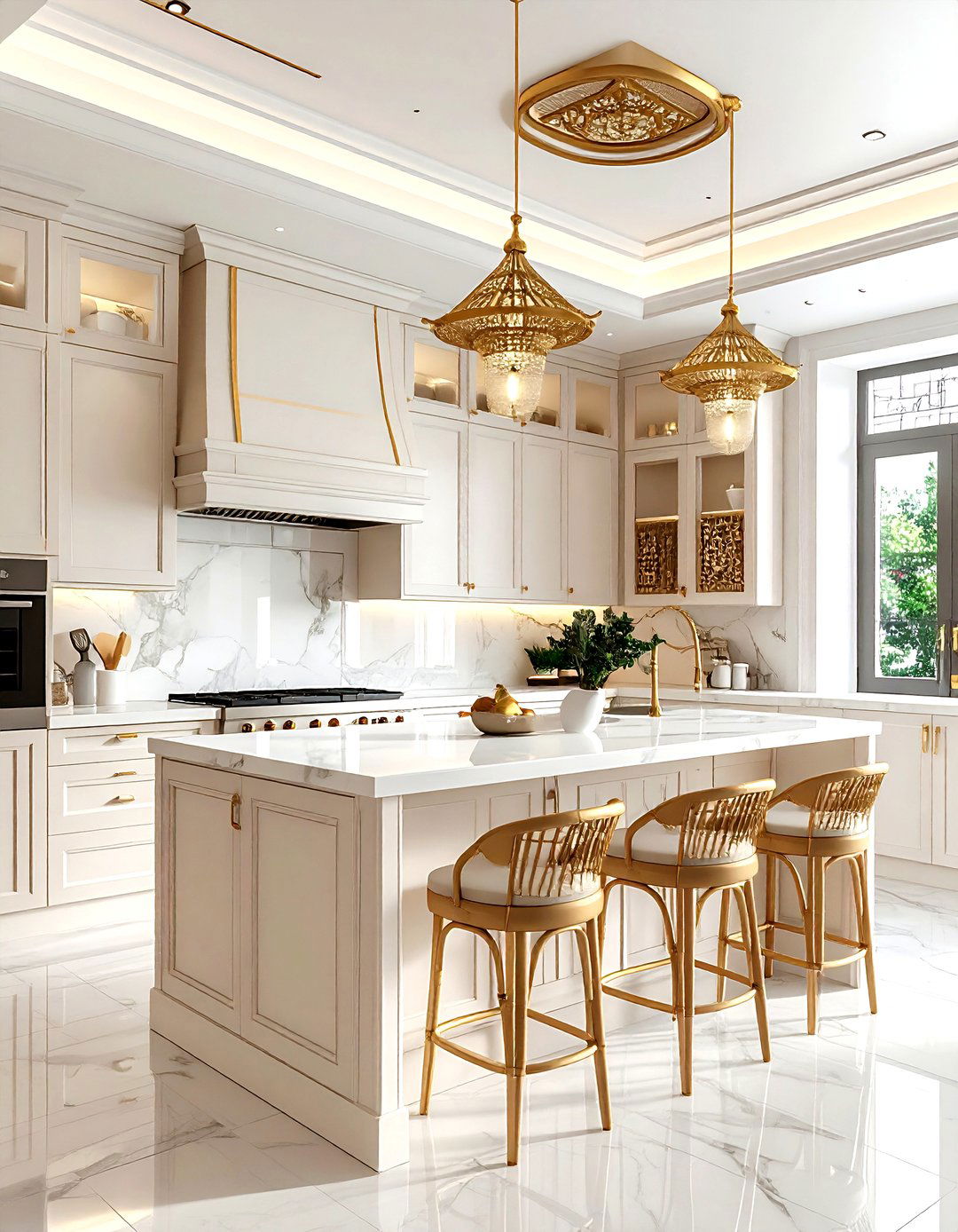 Asian influence kitchen - 30 Hollywood regency kitchen ideas