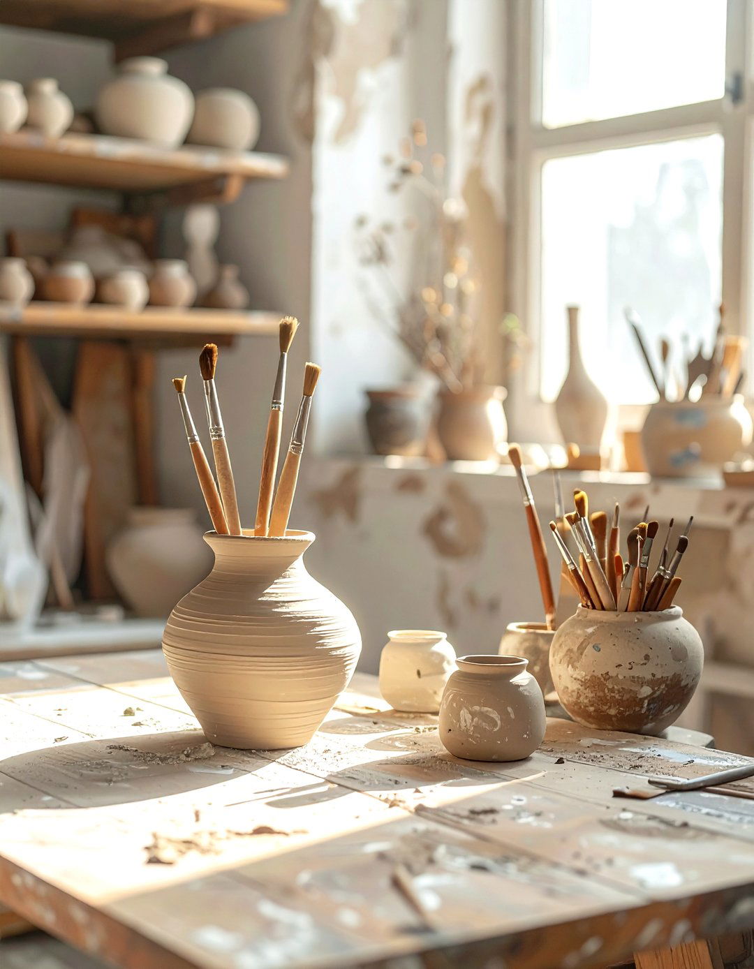 Asymmetric Clay Vase Studio - 30 statement vase ideas