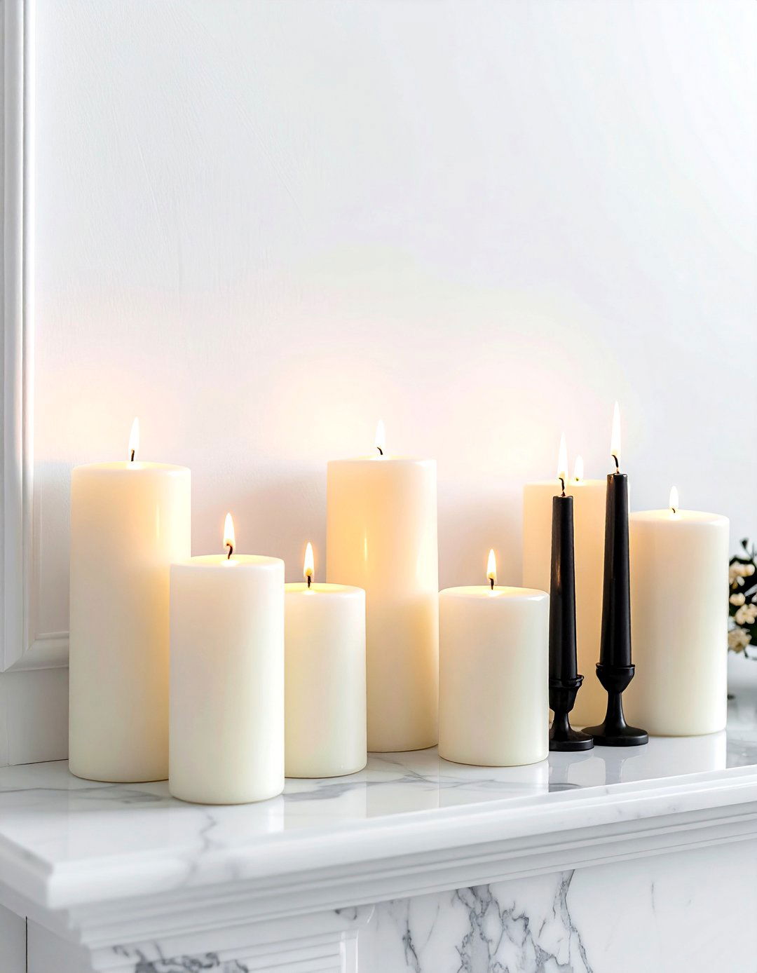 Asymmetrical Candle Arrangement - 30 mantel decor ideas