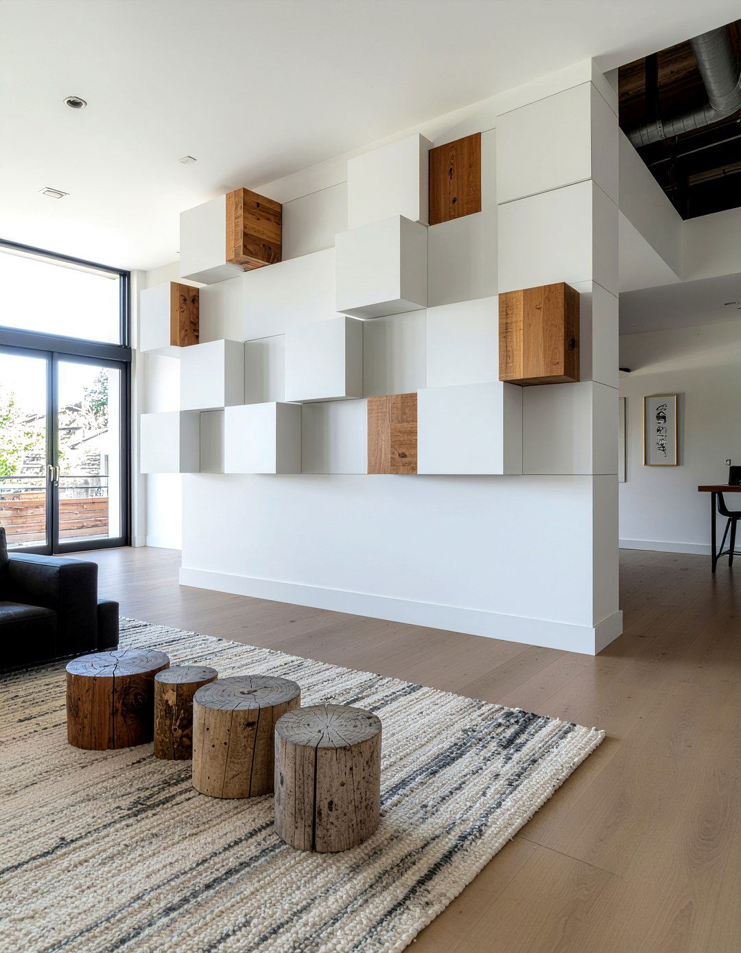 Asymmetrical Floating Wall Unit - 30 living room floating tv unit ideas