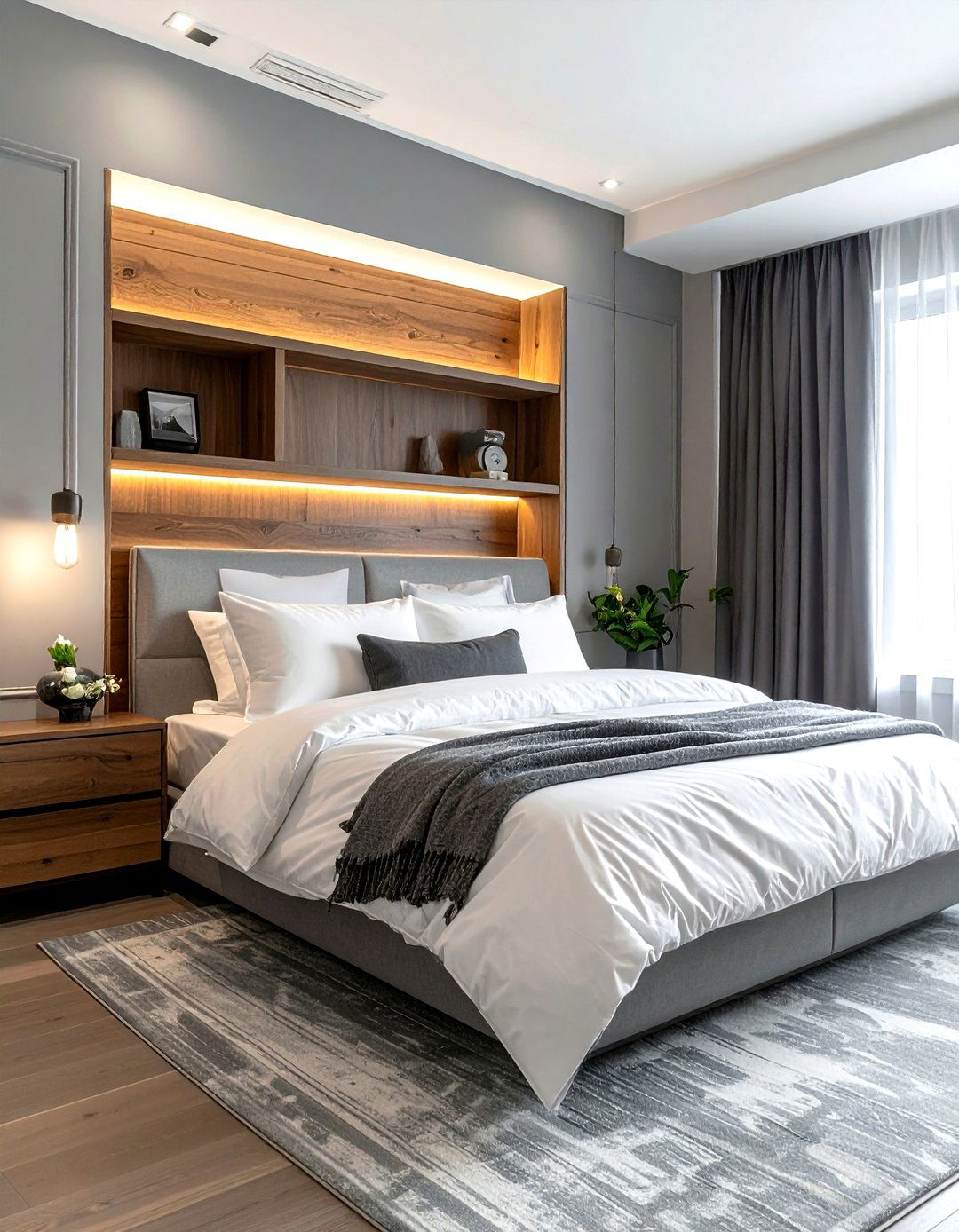 Asymmetrical Headboard - 30 decor asymmetry ideas