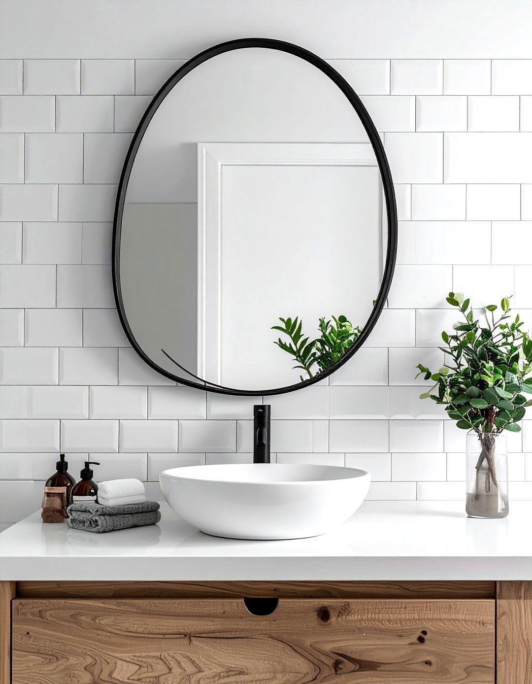 Asymmetrical Organic Wall Mirror - 30 mirror wall decor ideas