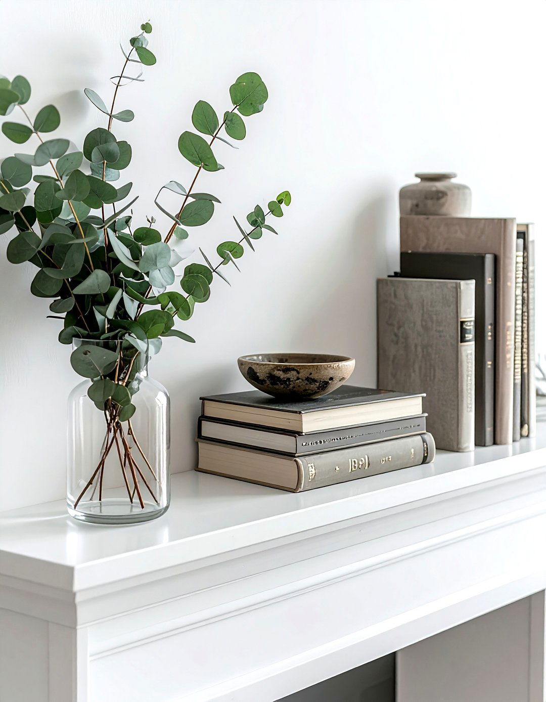 Asymmetrical mantel styling - 30 mantel styling ideas
