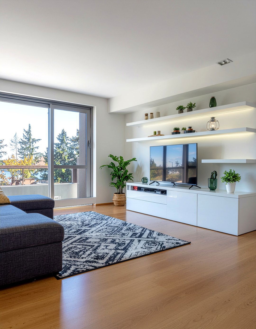 Asymmetrical tv unit - 30 living room tv stand ideas