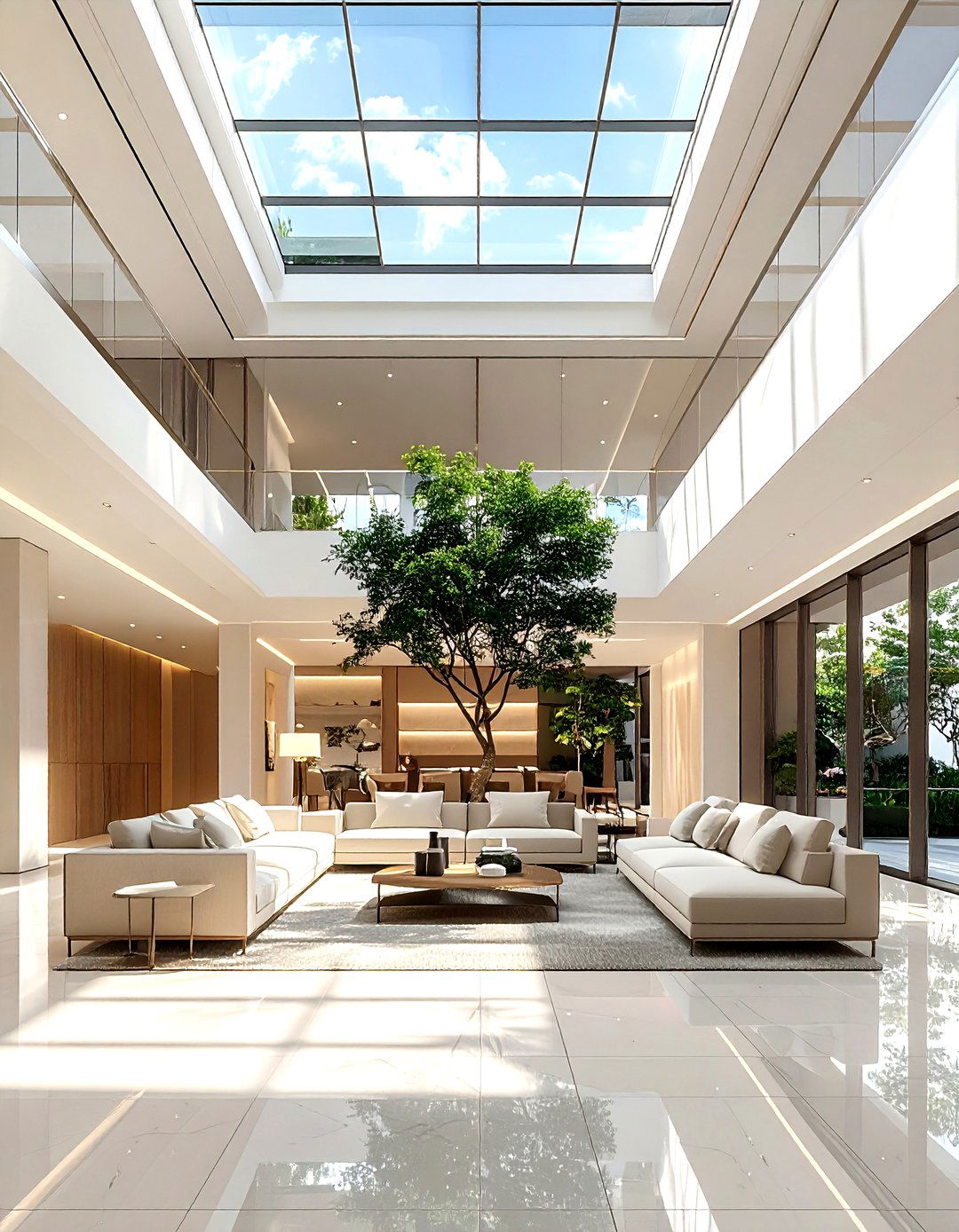 Atrium Living Space - 30 living room natural lighting ideas