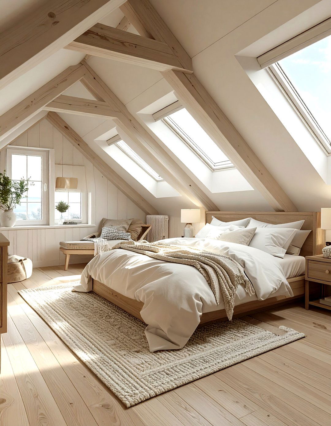 Attic Coastal Bedroom - 30 coastal cream bedroom ideas