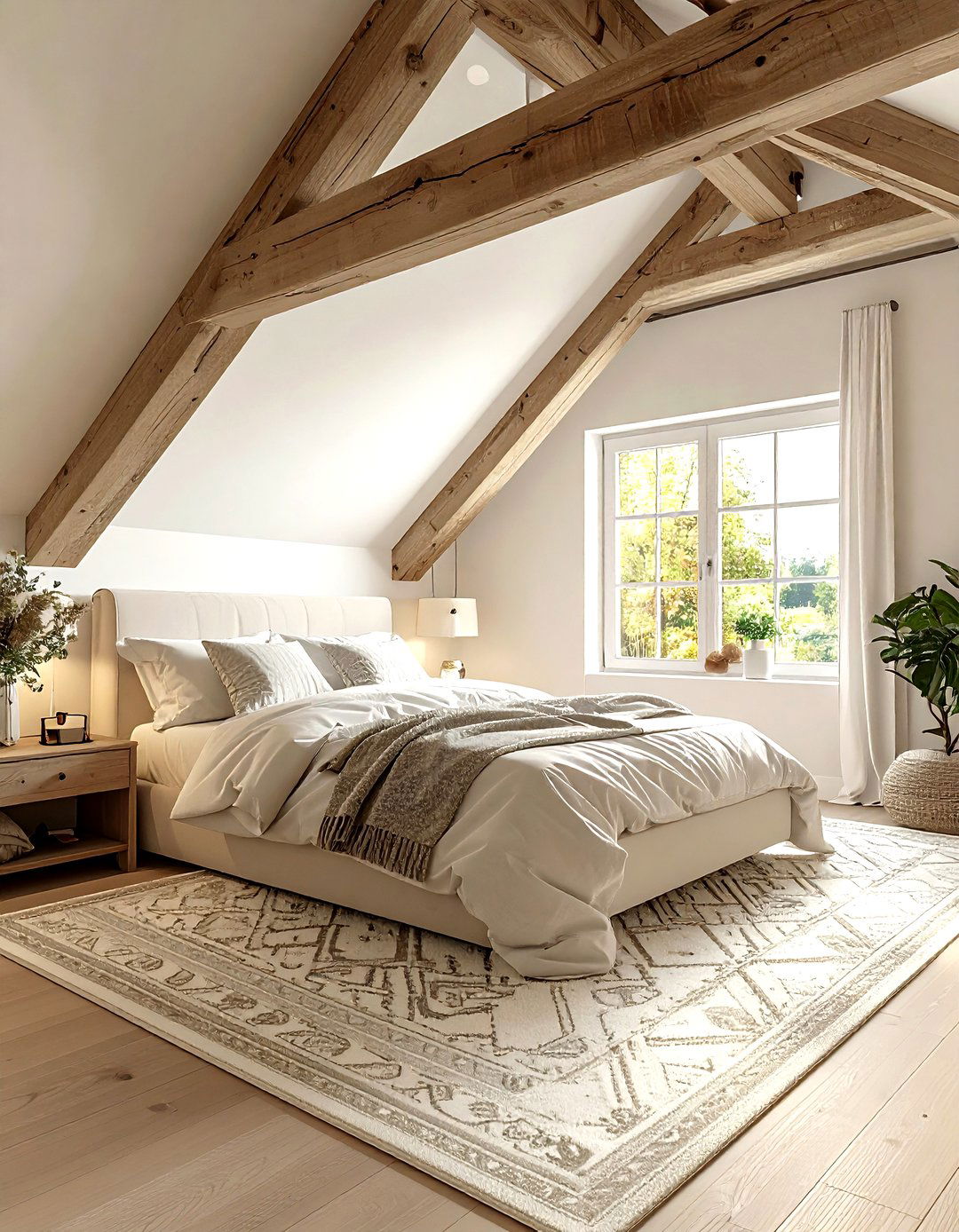 Attic Farmhouse Bedroom - 30 farmhouse cream bedroom ideas