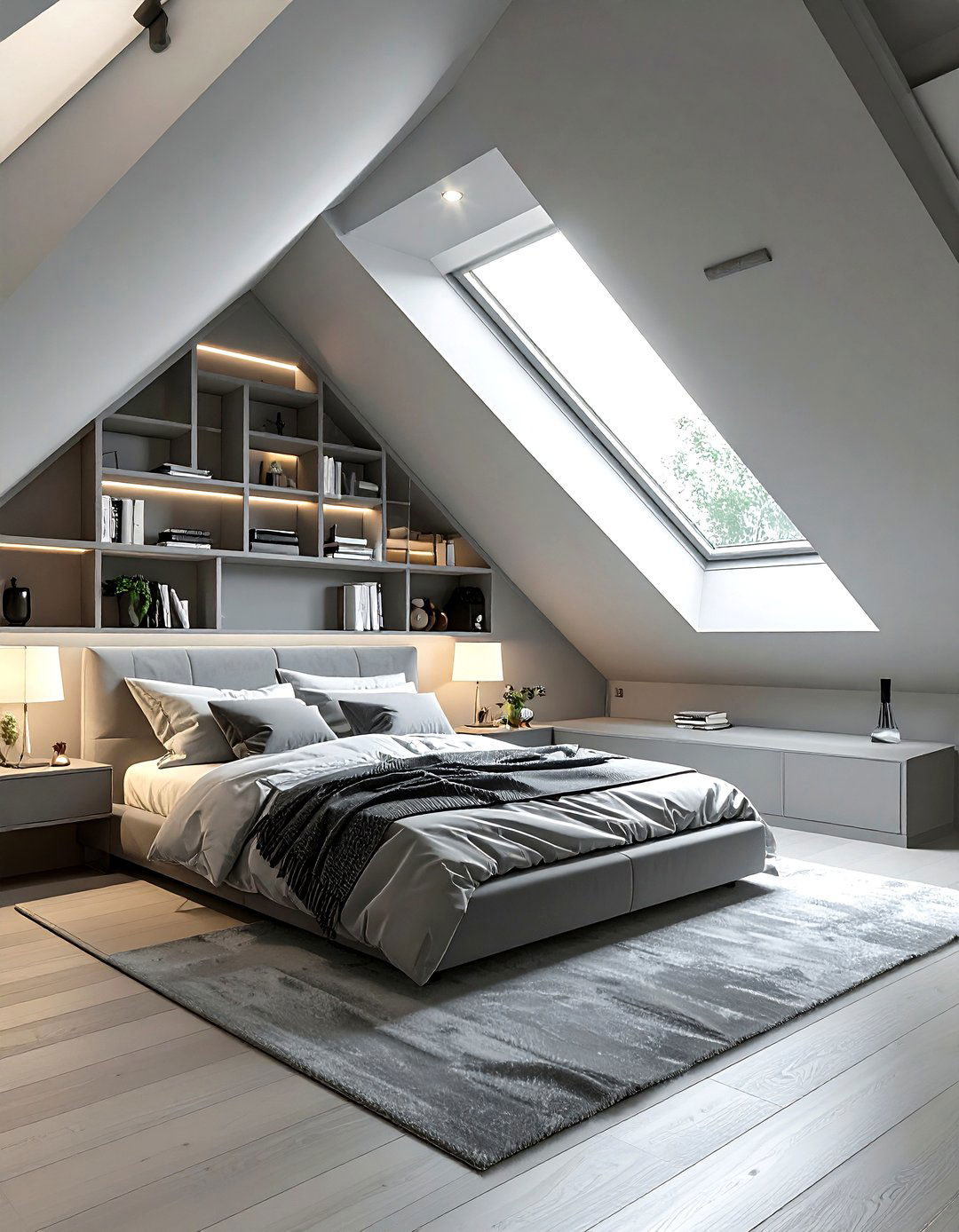 Attic Gray Bedroom - 30 minimalist gray bedroom ideas