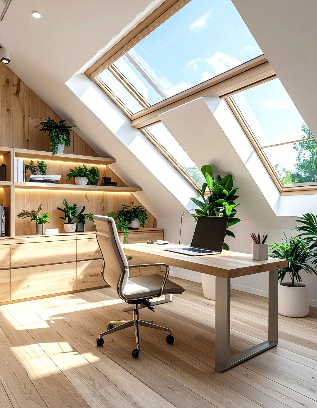 Attic Home Office - 30 attic decor ideas