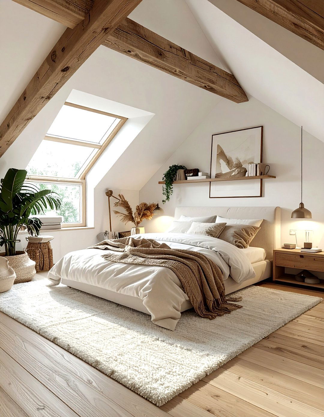 Attic Loft Beige White Bedroom - 30 beige and white bedroom ideas