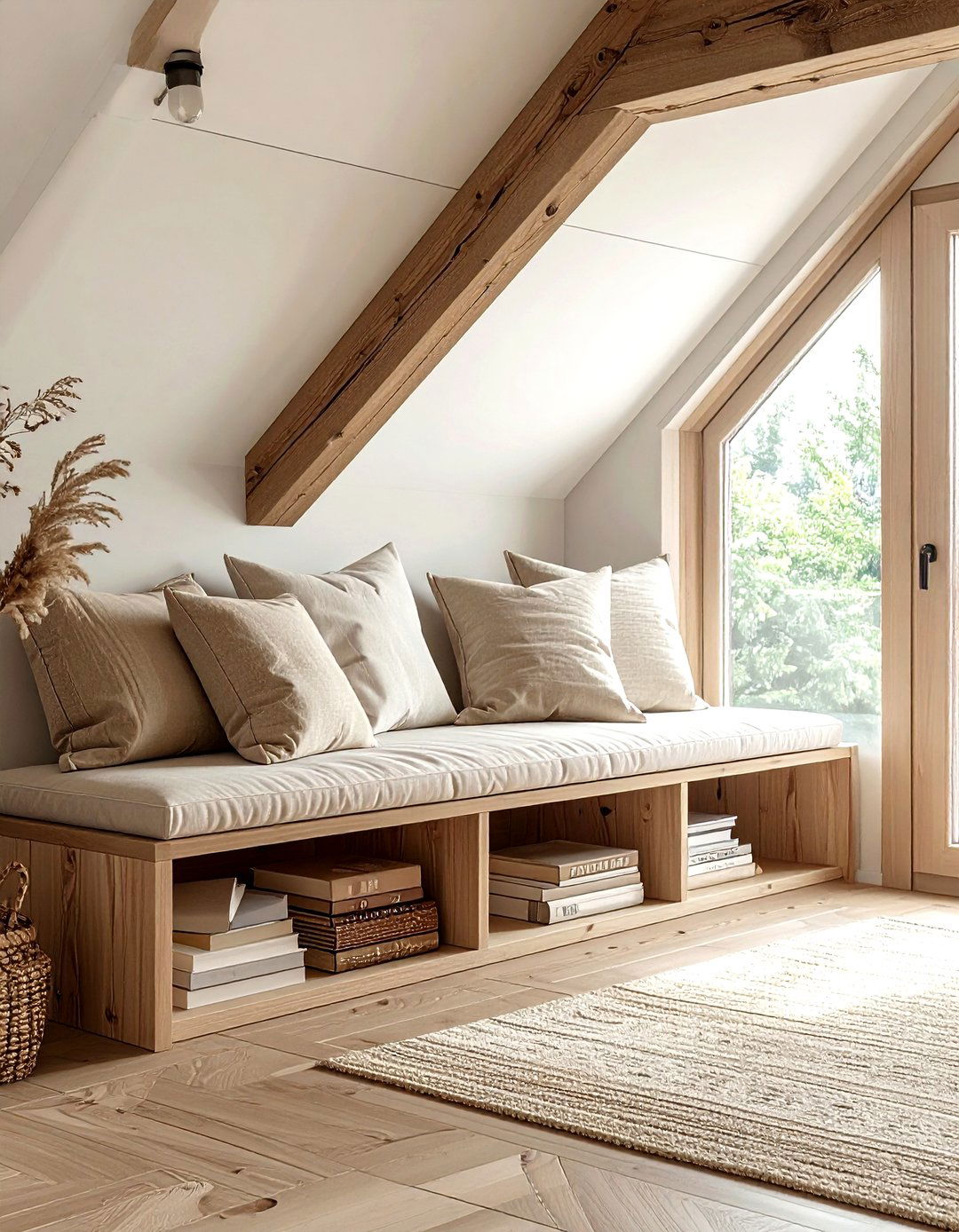 Attic Storage Bench - 30 attic decor ideas