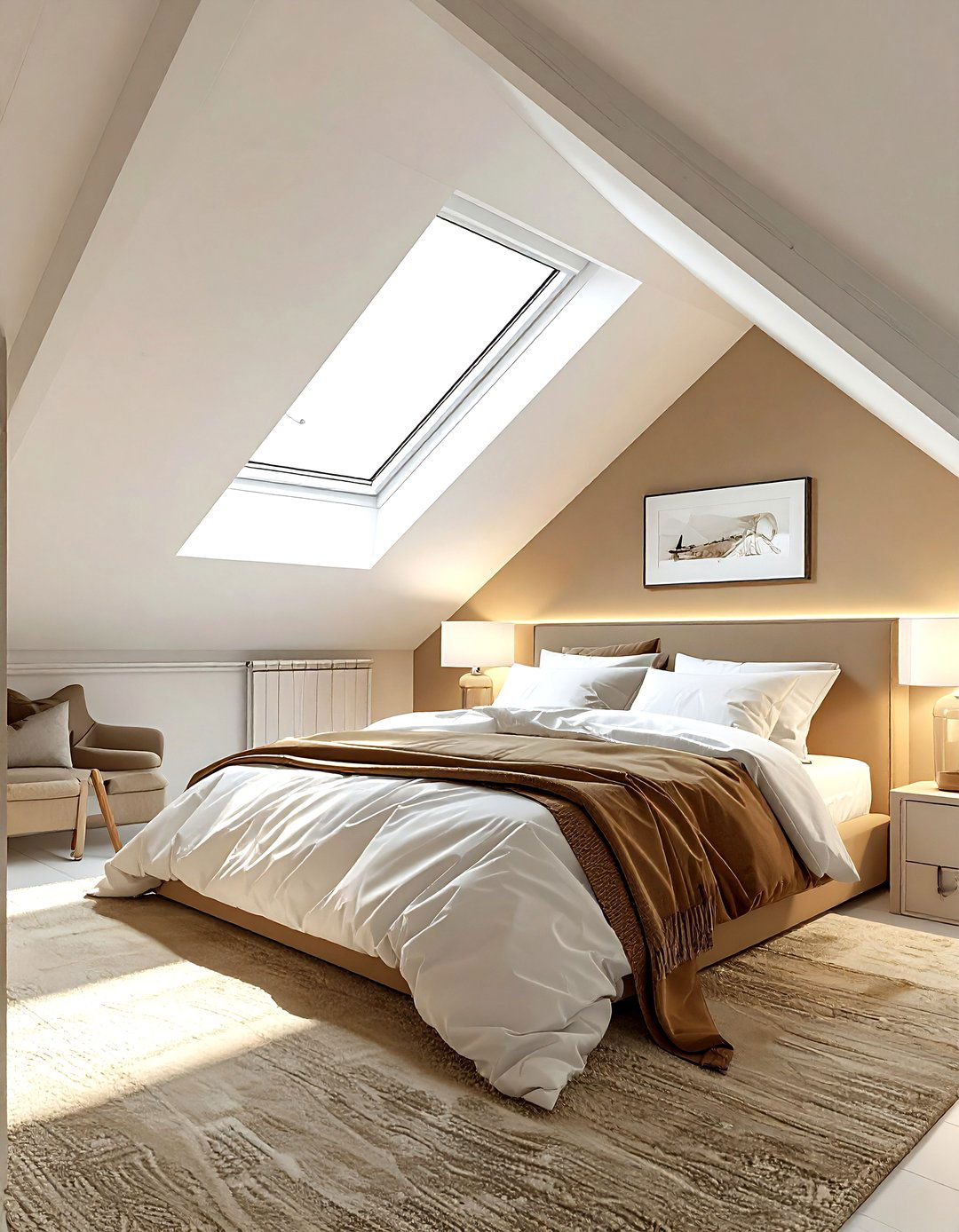 Attic Tan And White Bedroom - 30 tan and white bedroom ideas