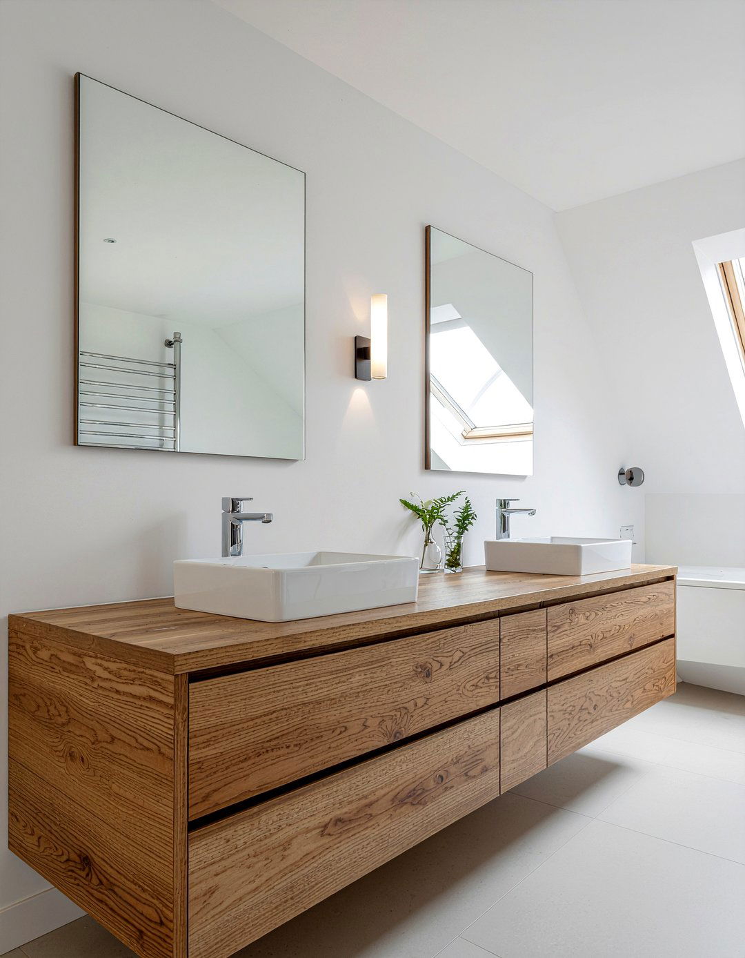 Attic bathroom double vanity - 30 attic bathroom ideas
