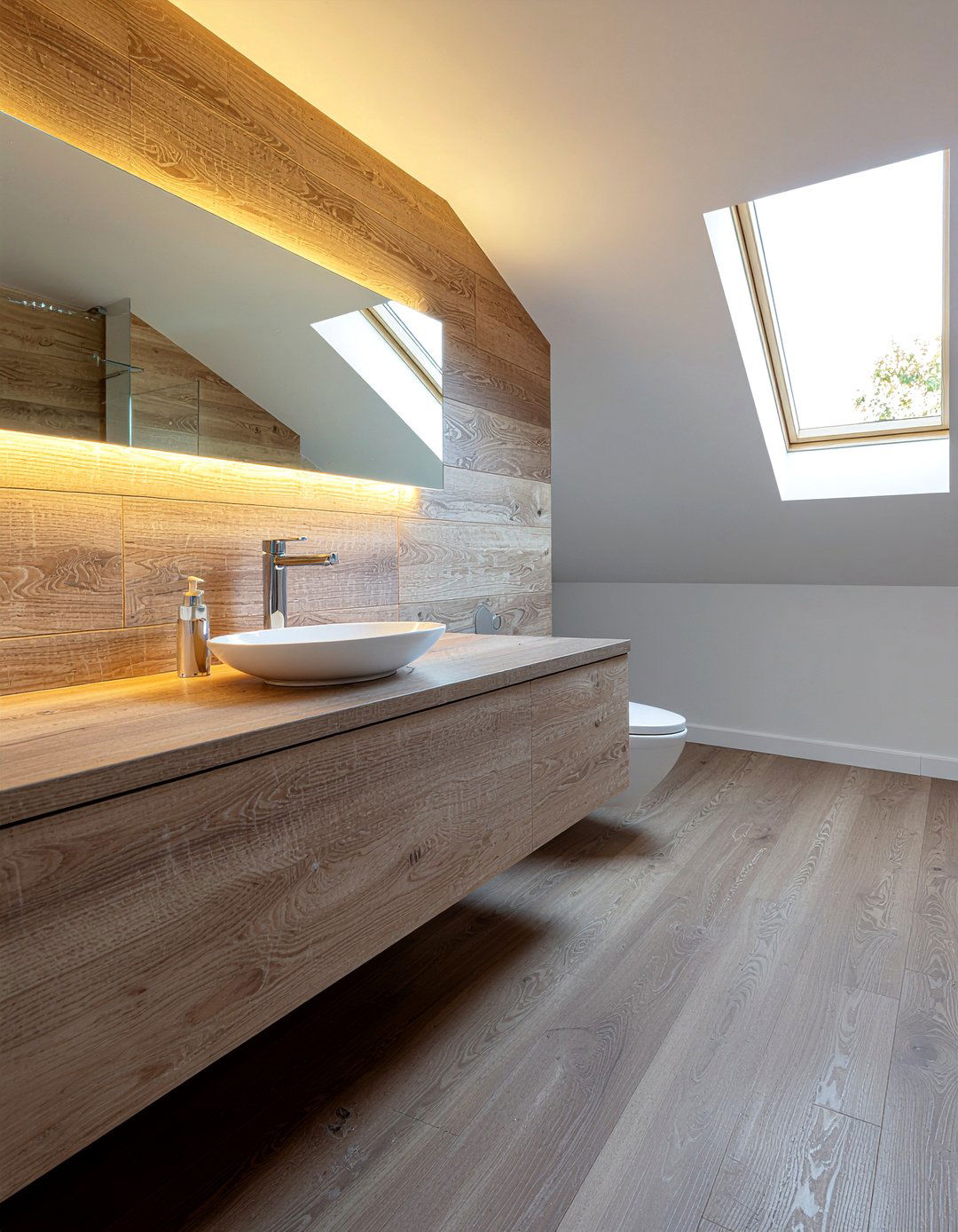 Attic bathroom floating vanity - 30 attic bathroom ideas