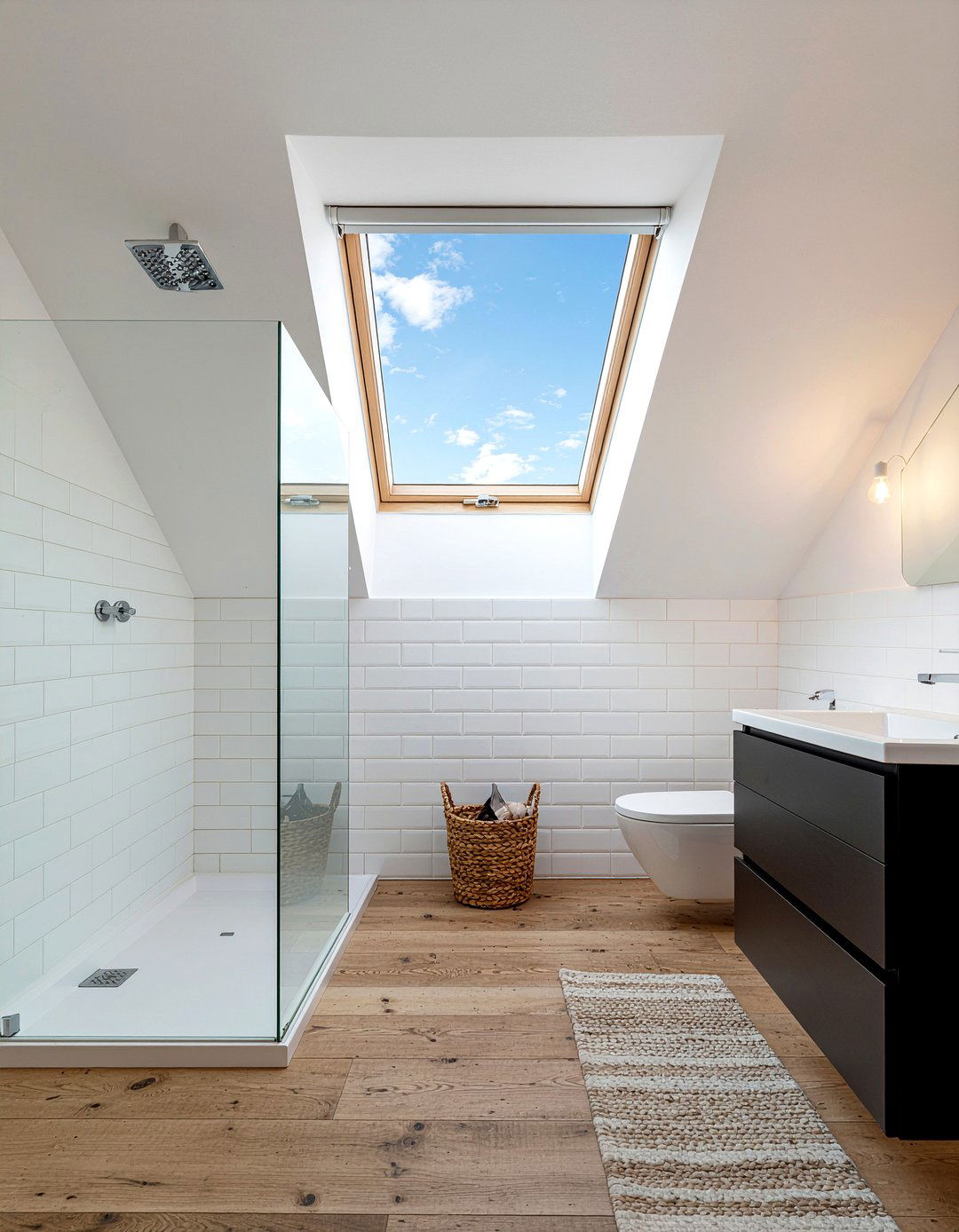 Attic bathroom with skylight - 30 attic bathroom ideas