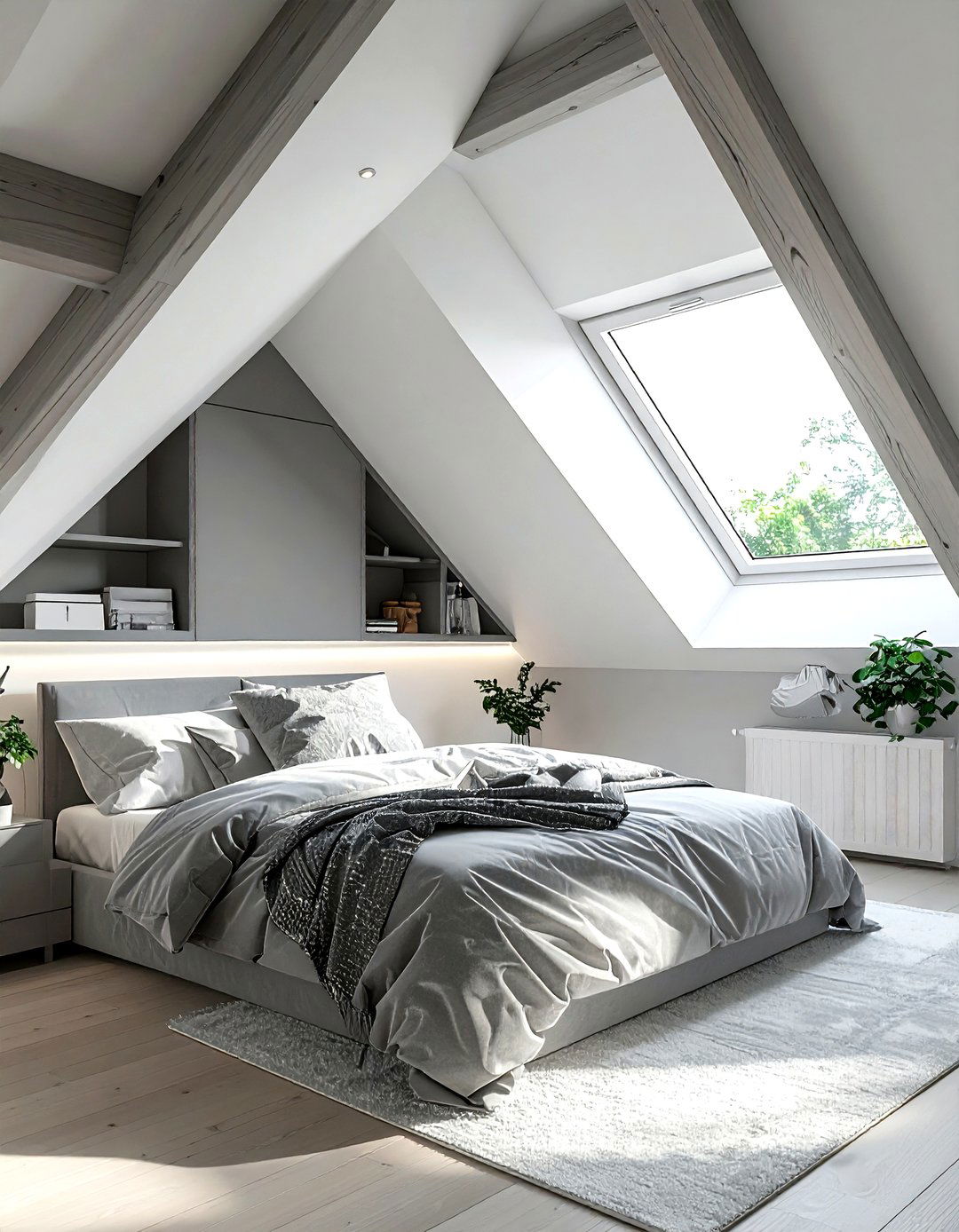 Attic gray and white bedroom - 30 gray and white bedroom ideas