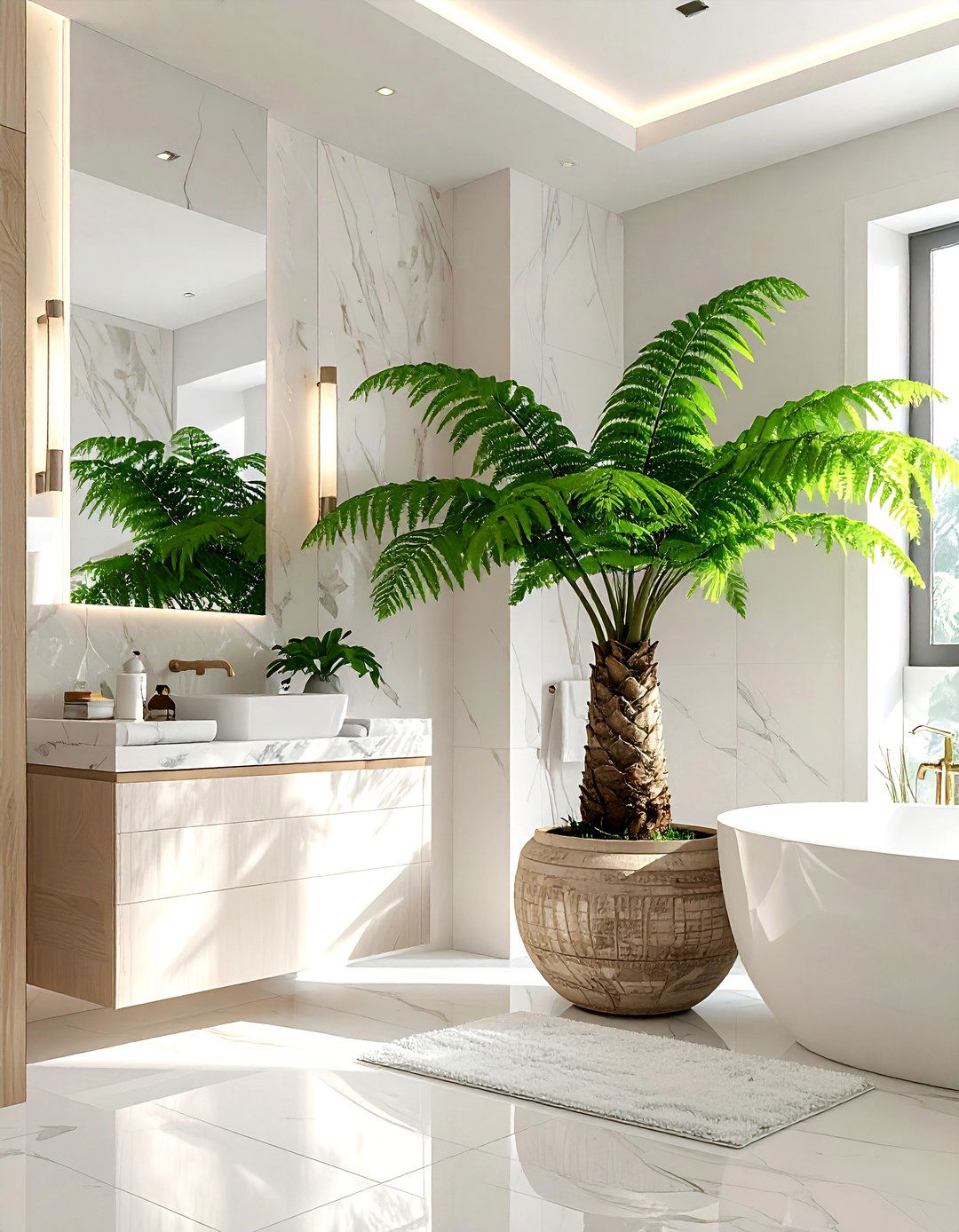 Australian Tree Fern Large Bathroom - 30 bathroom fern ideas